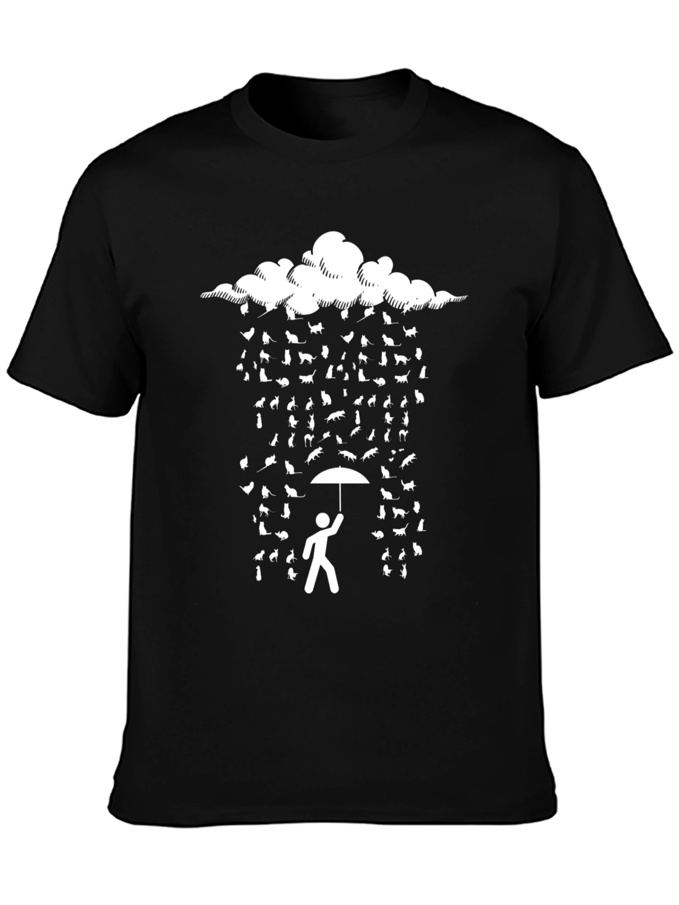 Cats Rain T-Shirt Funny Graphic Tee