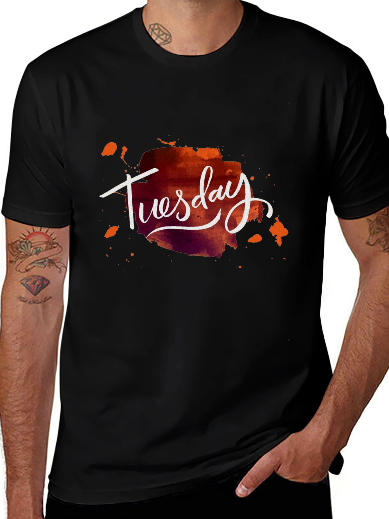 Tuesday Graphic Tee - Stylish Mens Black T-Shirt