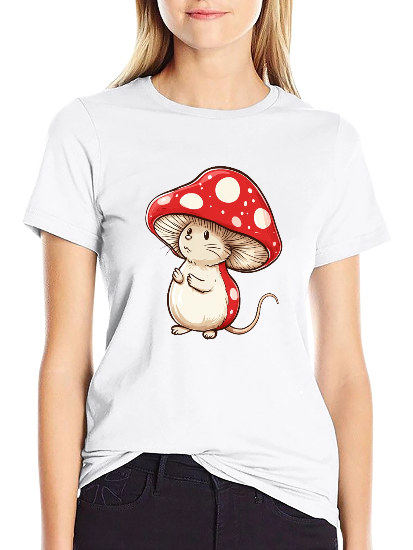 Mushroom Mouse T-Shirt - Fun Cartoon Graphic Tee