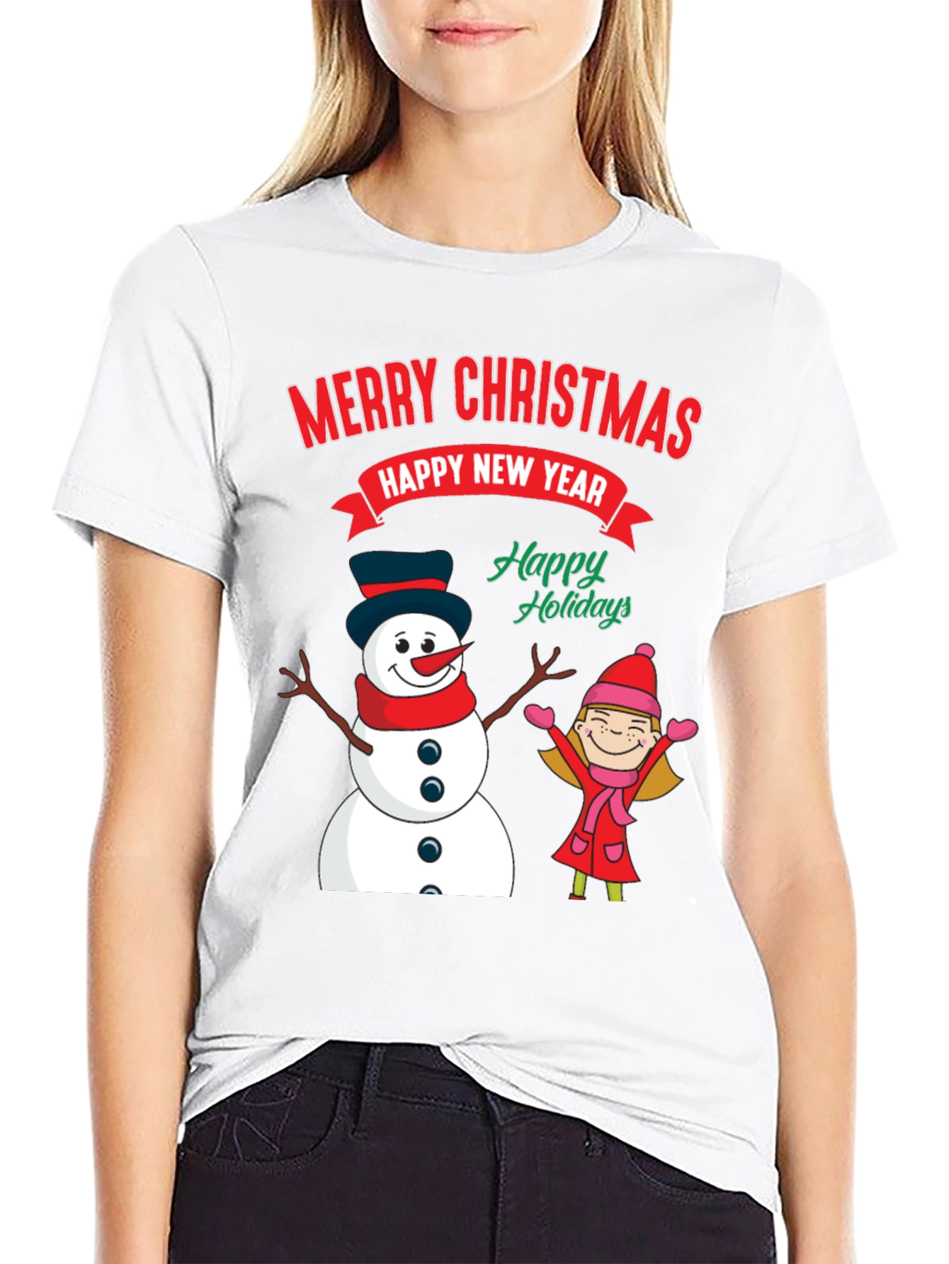 Merry Christmas Happy New Year Graphic Tee