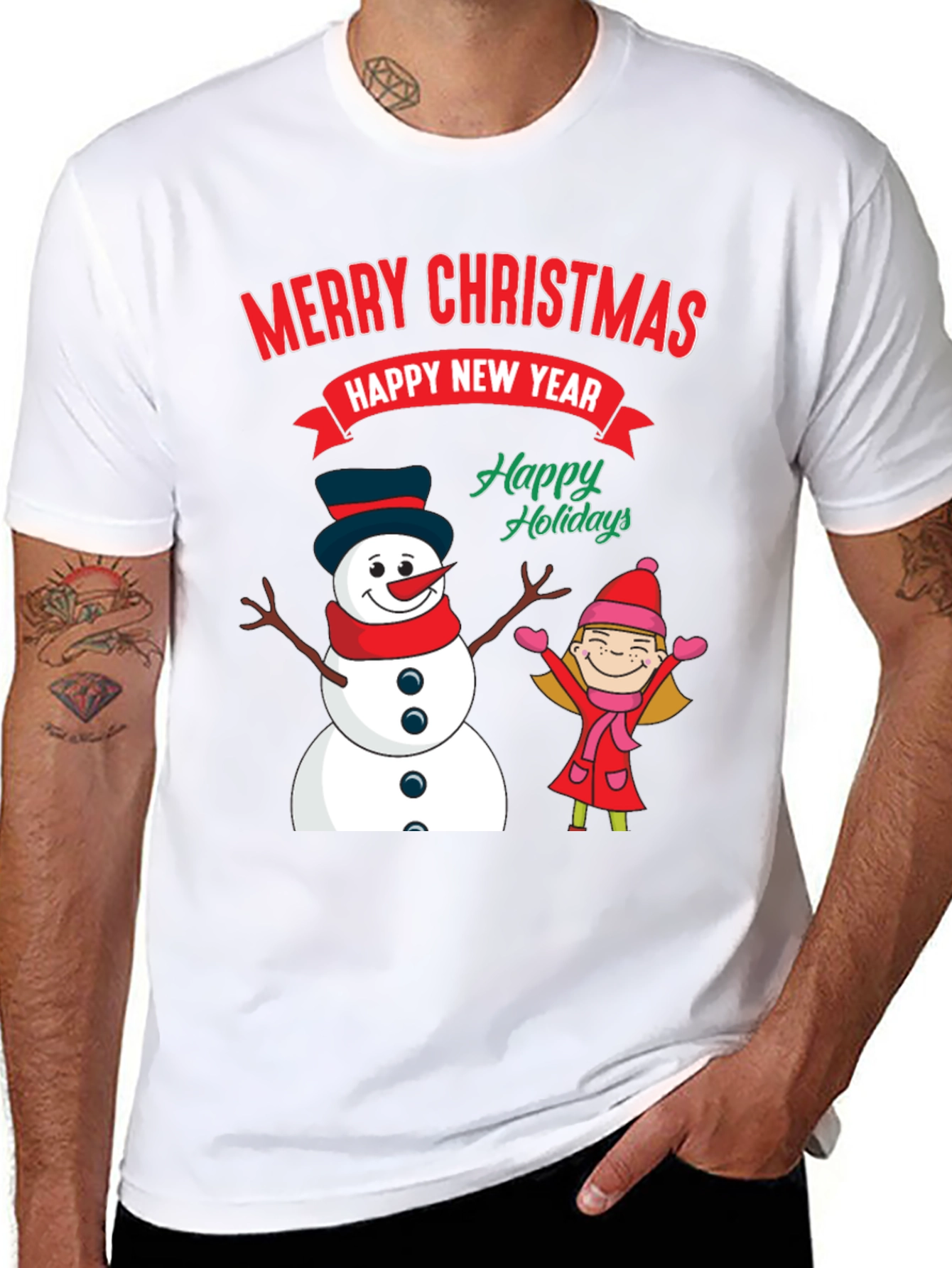 Merry Christmas Happy New Year Graphic Tee