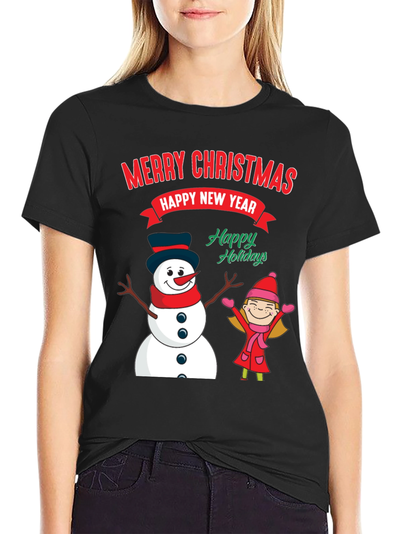 Merry Christmas Happy New Year Graphic Tee