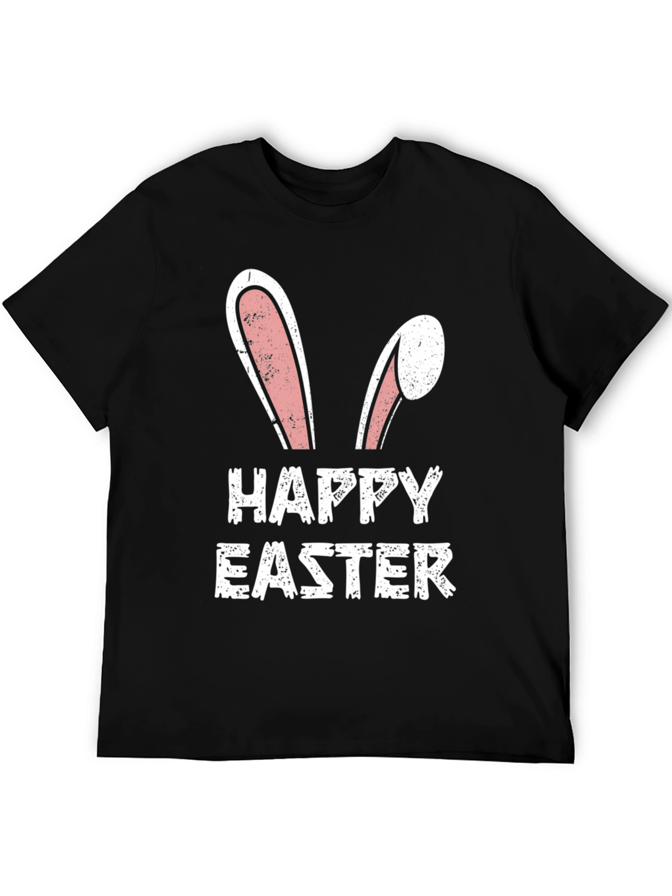 Happy Easter Bunny Ears T-Shirt - Black