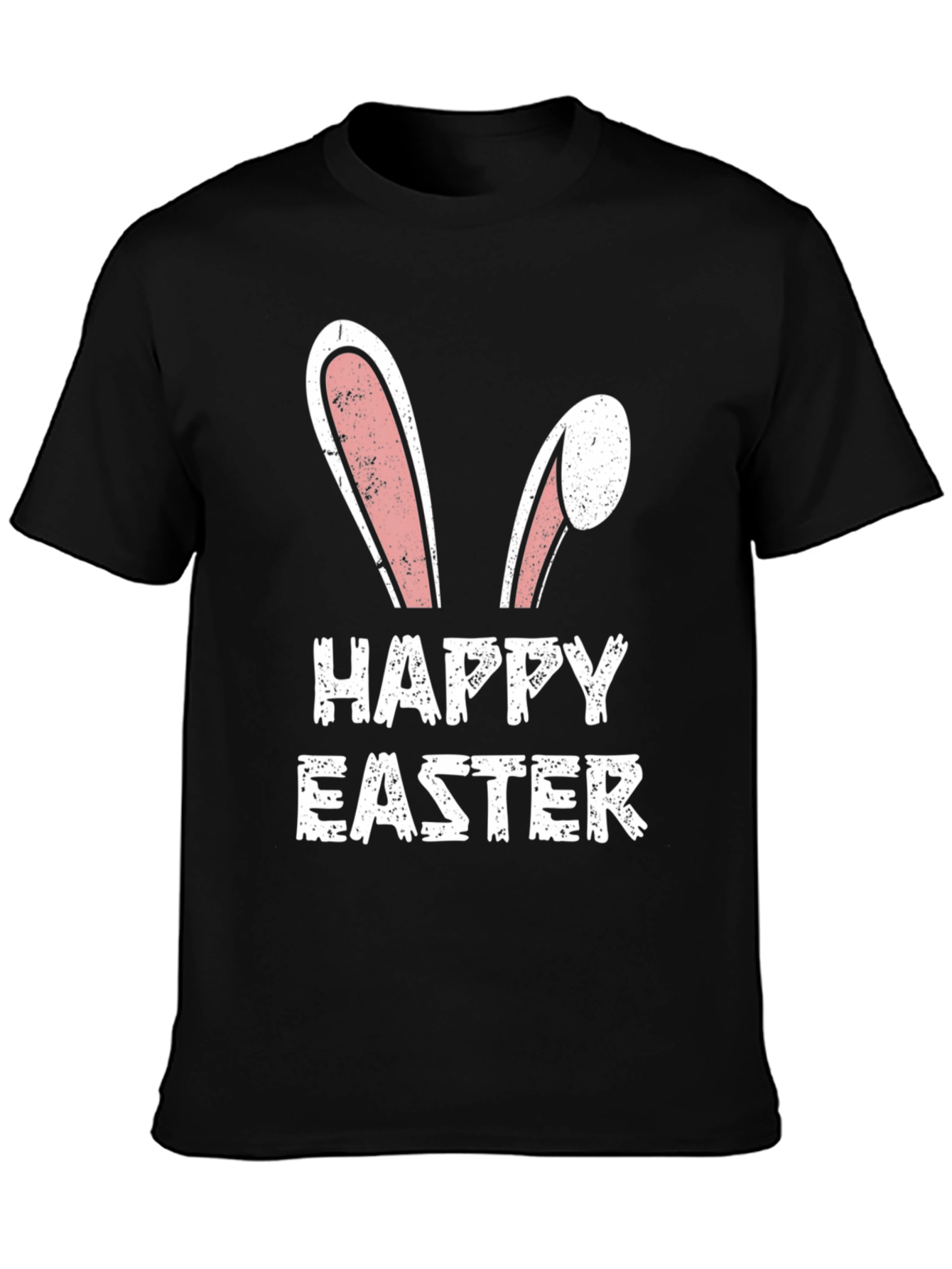 Happy Easter Bunny Ears T-Shirt - Black