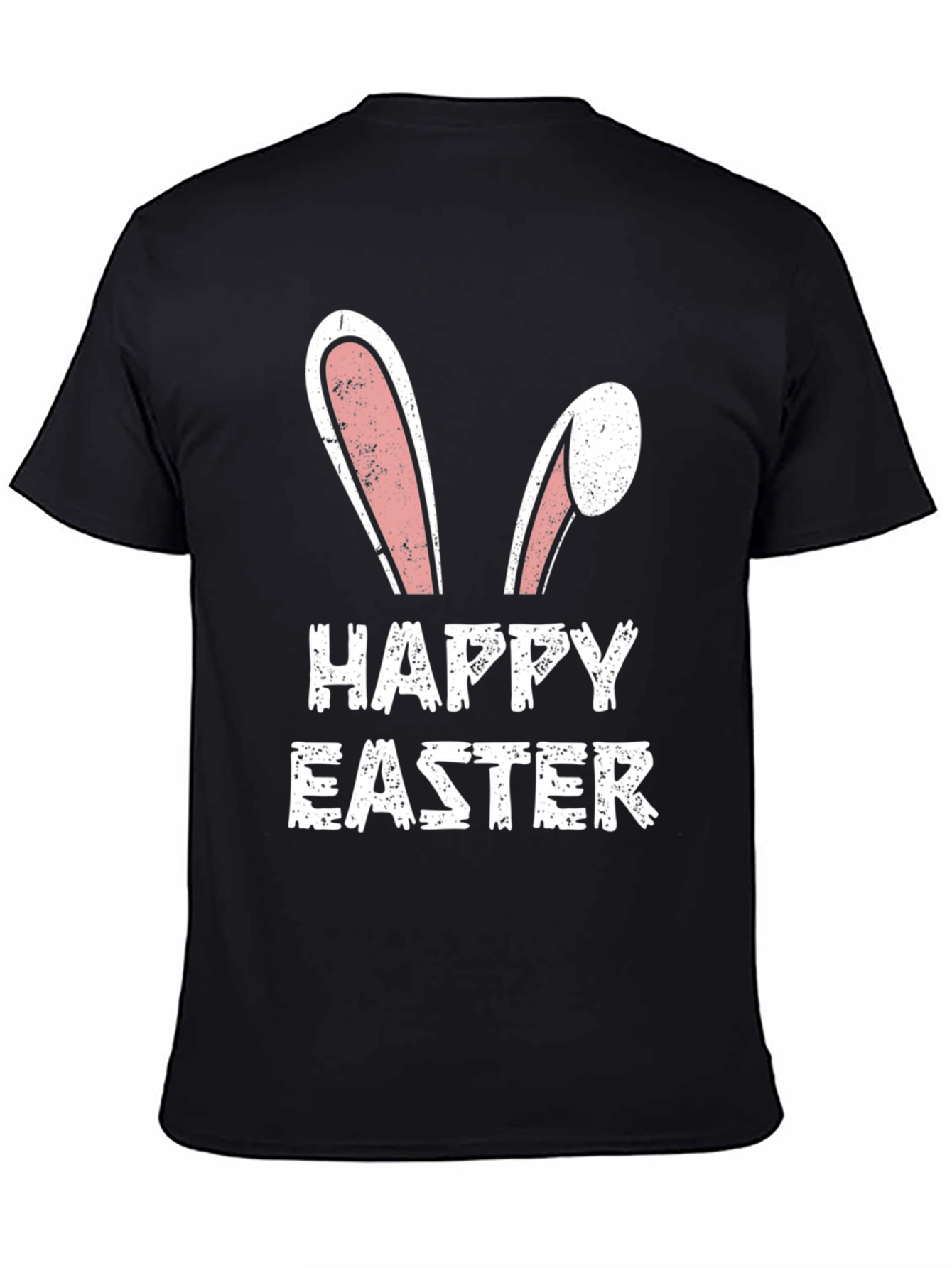 Happy Easter Bunny Ears T-Shirt - Black