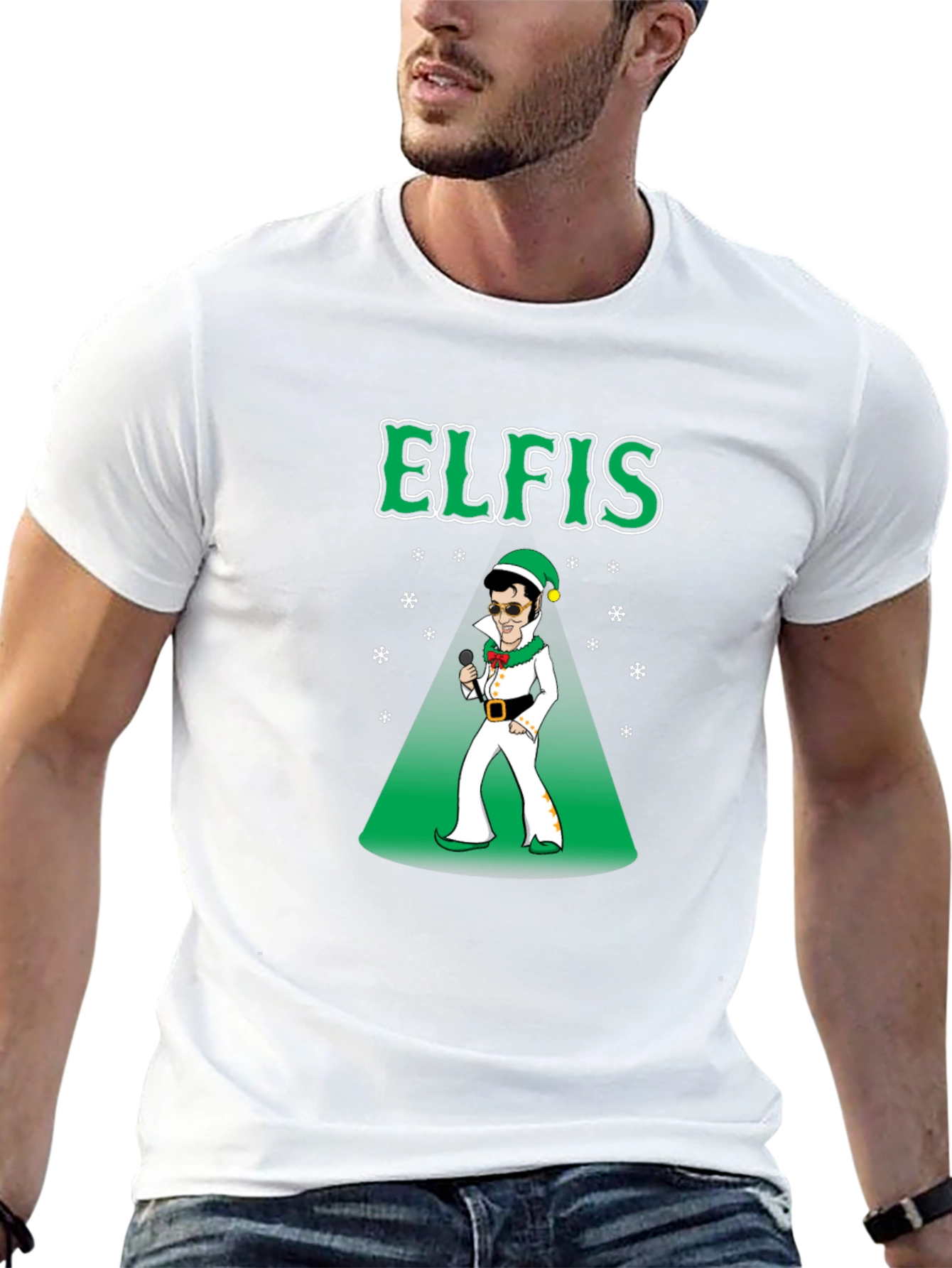 Elfis Christmas T-Shirt - Elvis Elf Holiday Tee