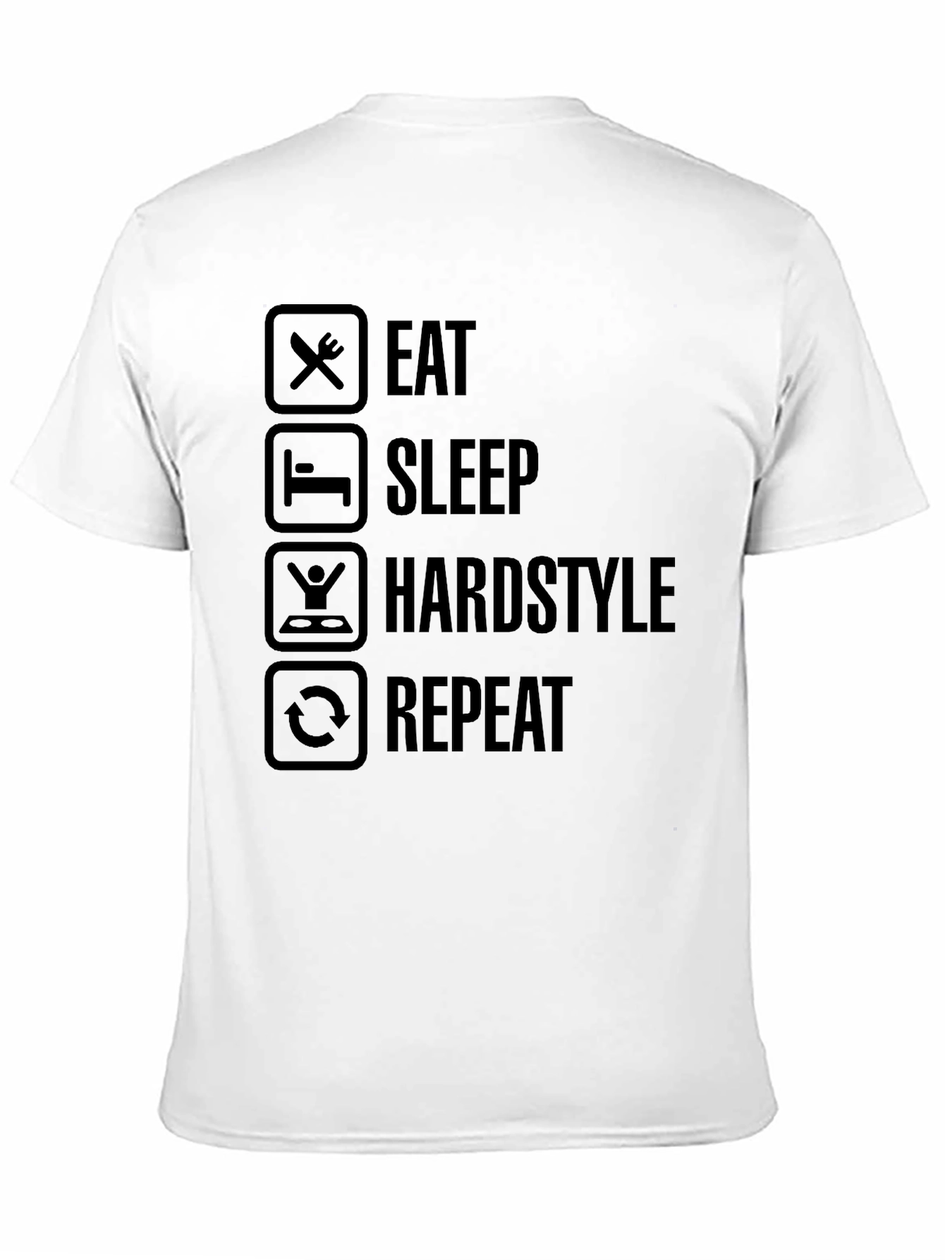 Eat Sleep Hardstyle Repeat Black Graphic Tee
