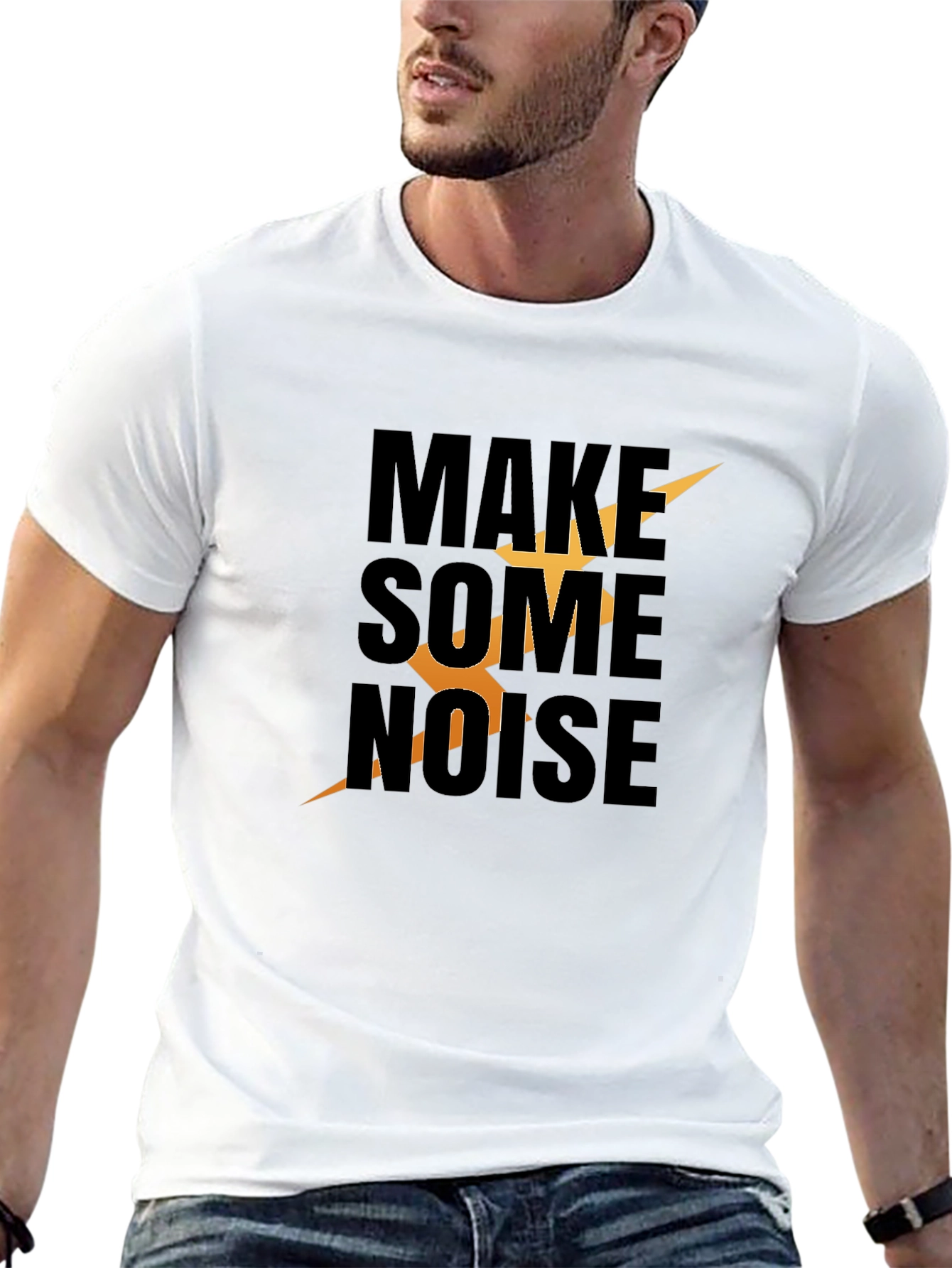 Make Some Noise Graphic Tee - Trendy Black T-Shirt