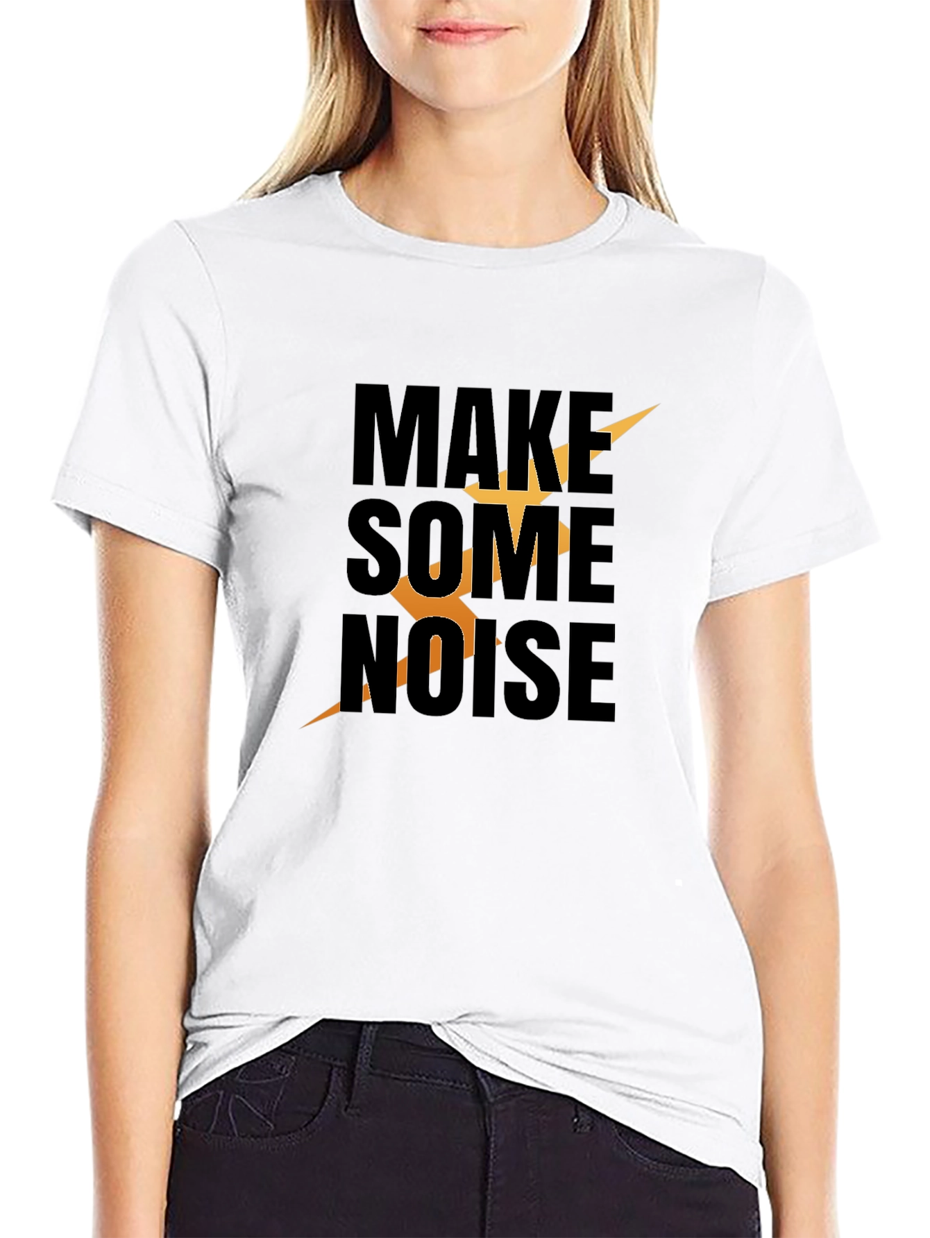 Make Some Noise Graphic Tee - Trendy Black T-Shirt