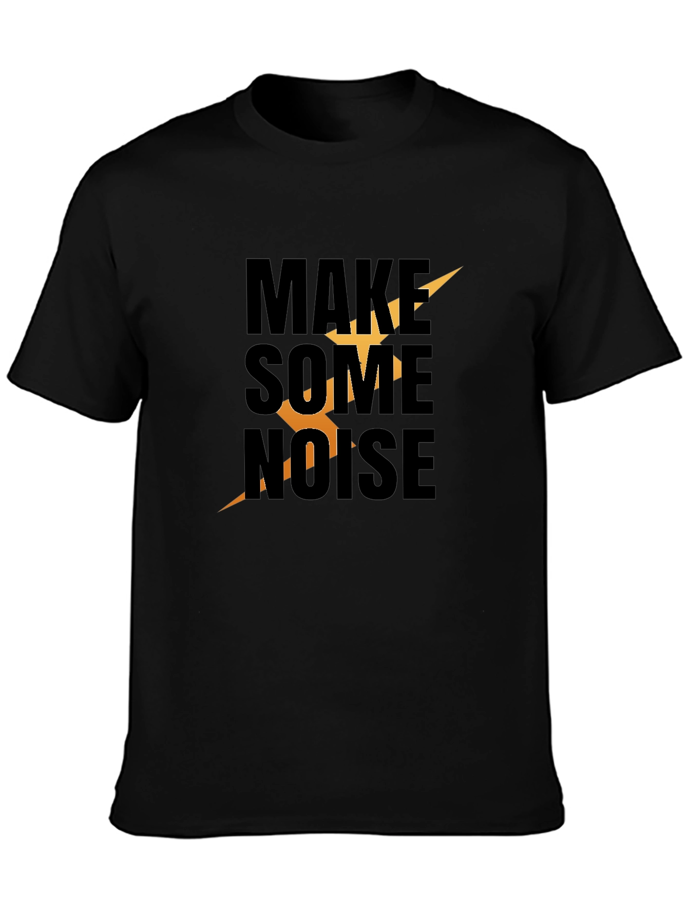 Make Some Noise Graphic Tee - Trendy Black T-Shirt