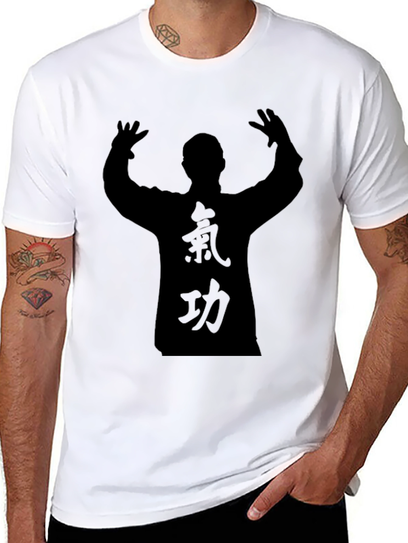 Black T-Shirt with Tai Chi Graphic