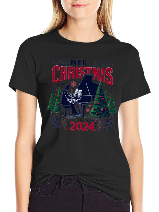 Merry Christmas 2024 Piano T-Shirt
