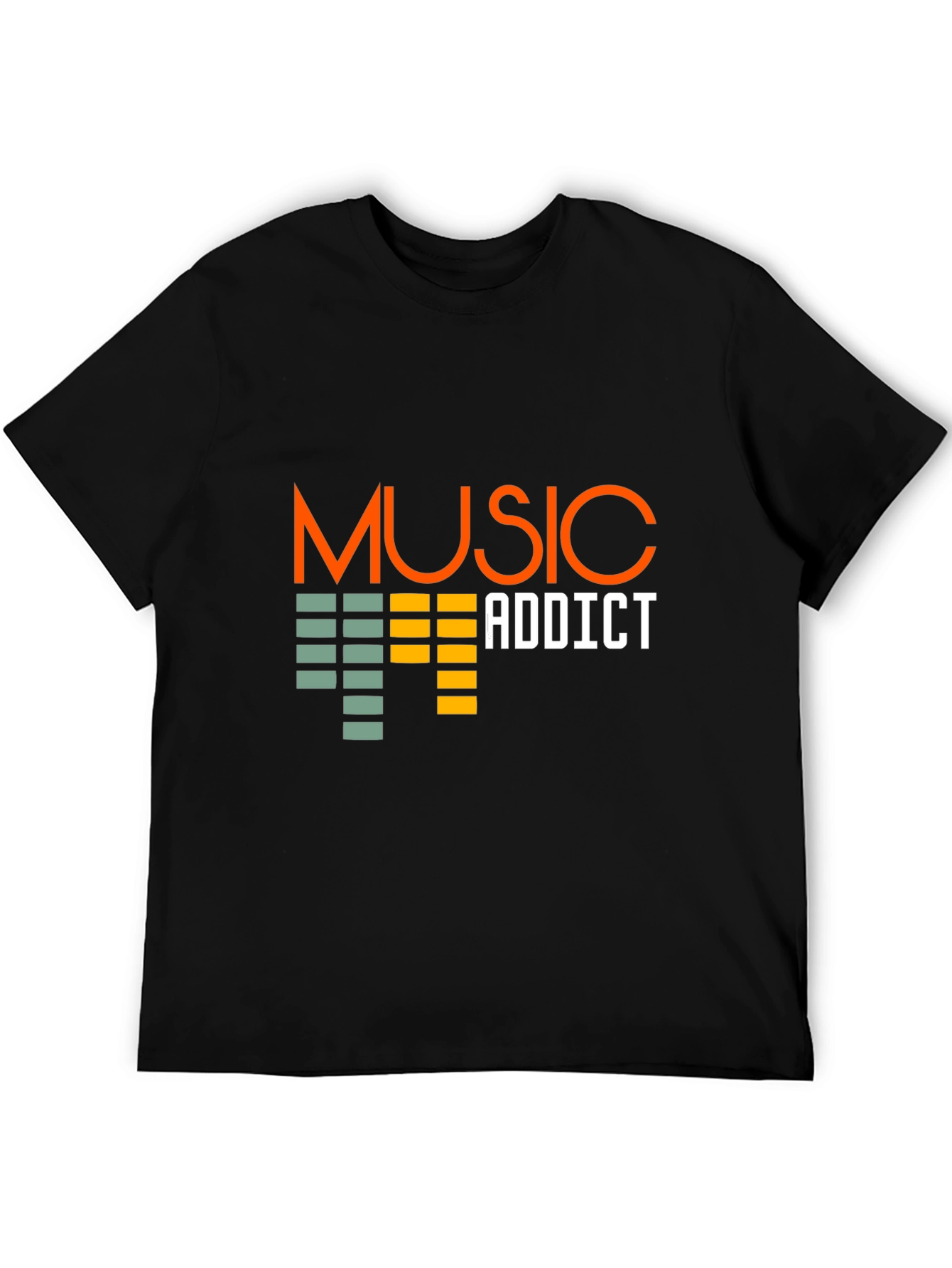 Music Addict Black T-Shirt Graphic Tee