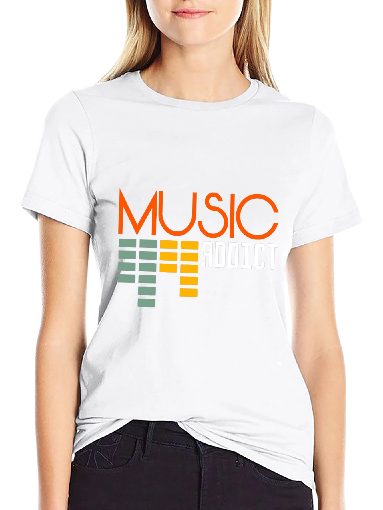 Music Addict Black T-Shirt Graphic Tee