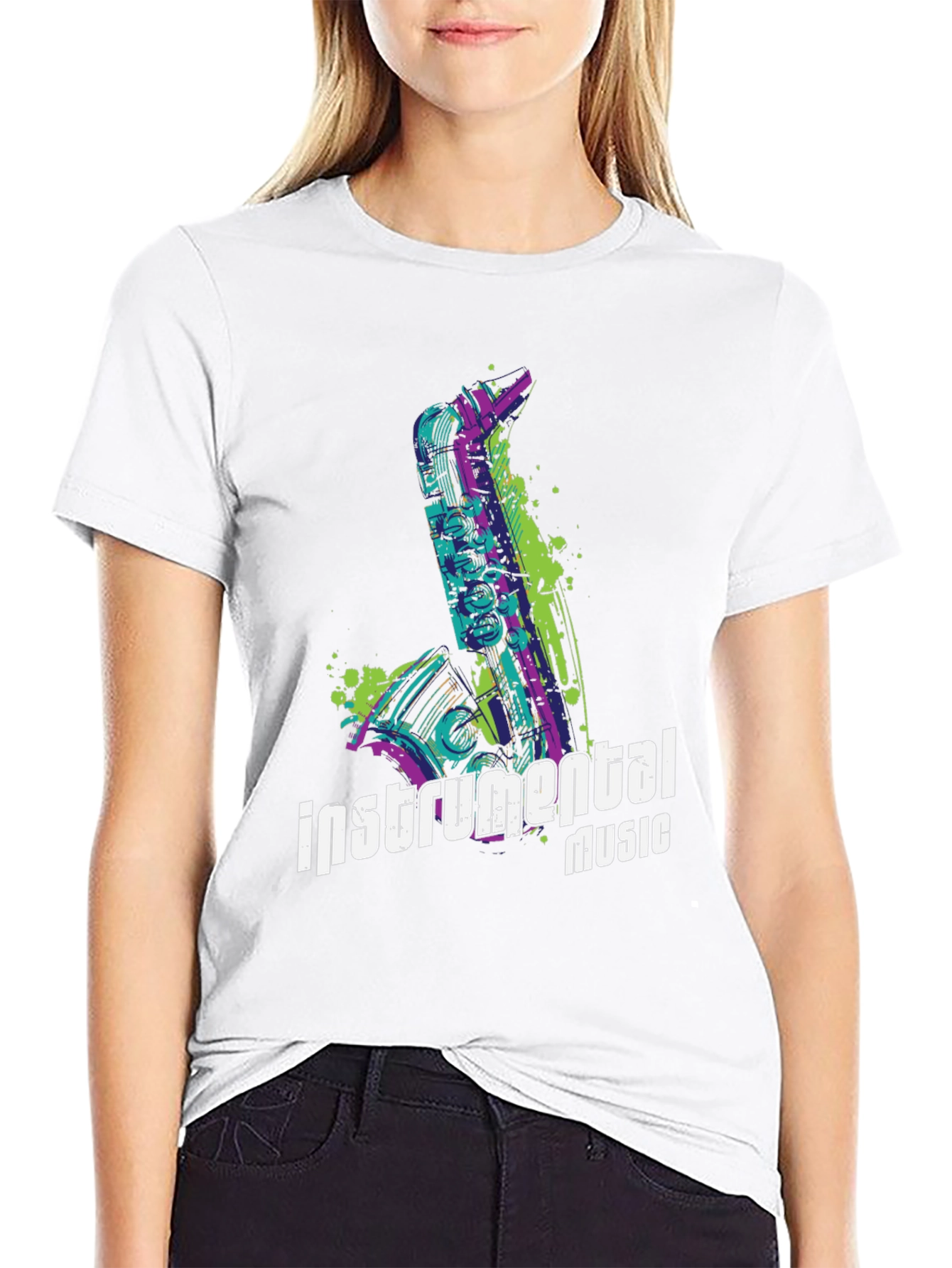 Instrumental Music T-Shirt - Saxophone Design