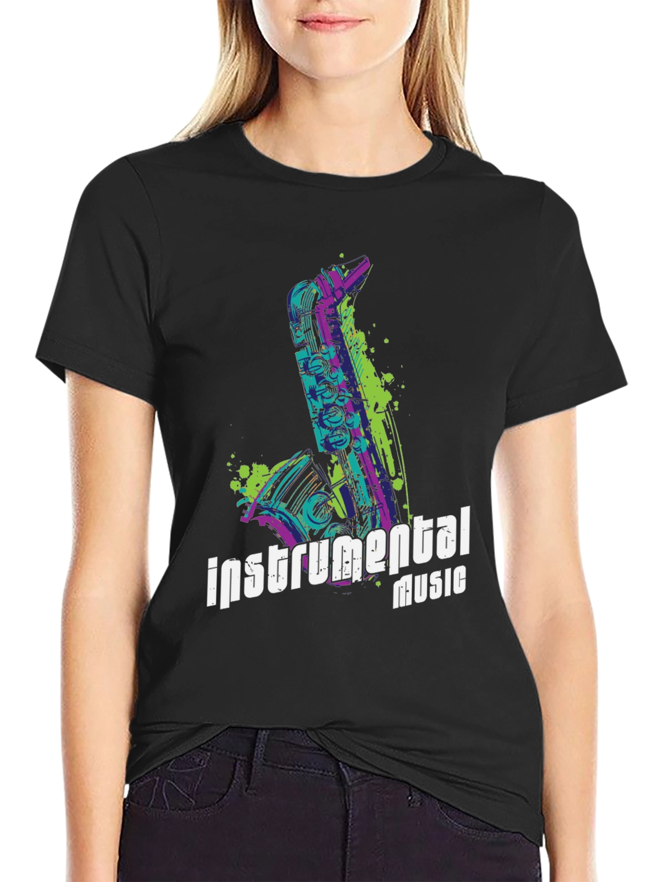Instrumental Music T-Shirt - Saxophone Design