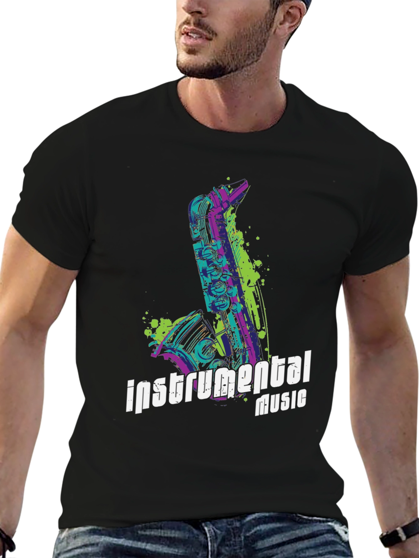 Instrumental Music T-Shirt - Saxophone Design