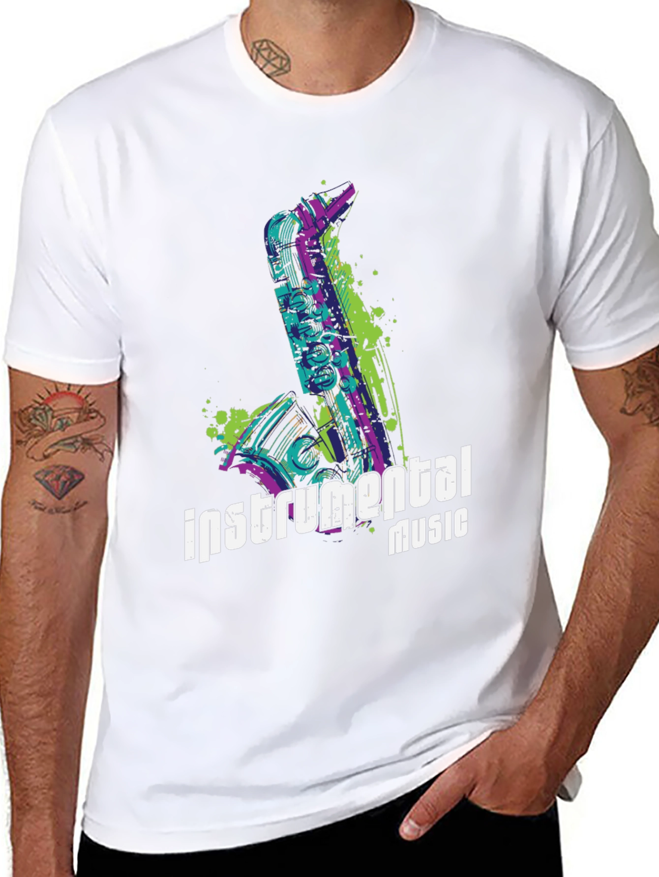 Instrumental Music T-Shirt - Saxophone Design