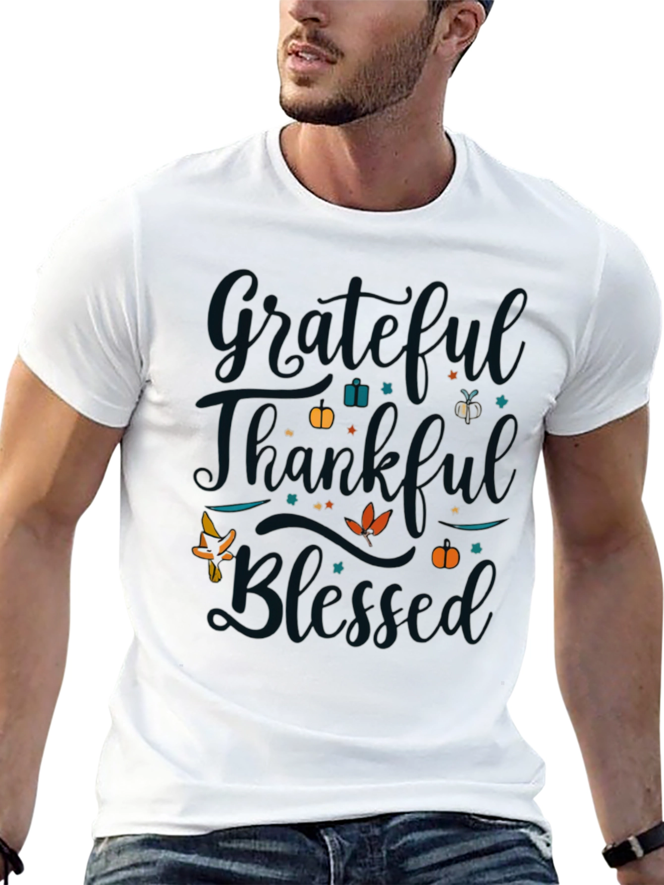 Grateful Thankful Blessed Black T-Shirt
