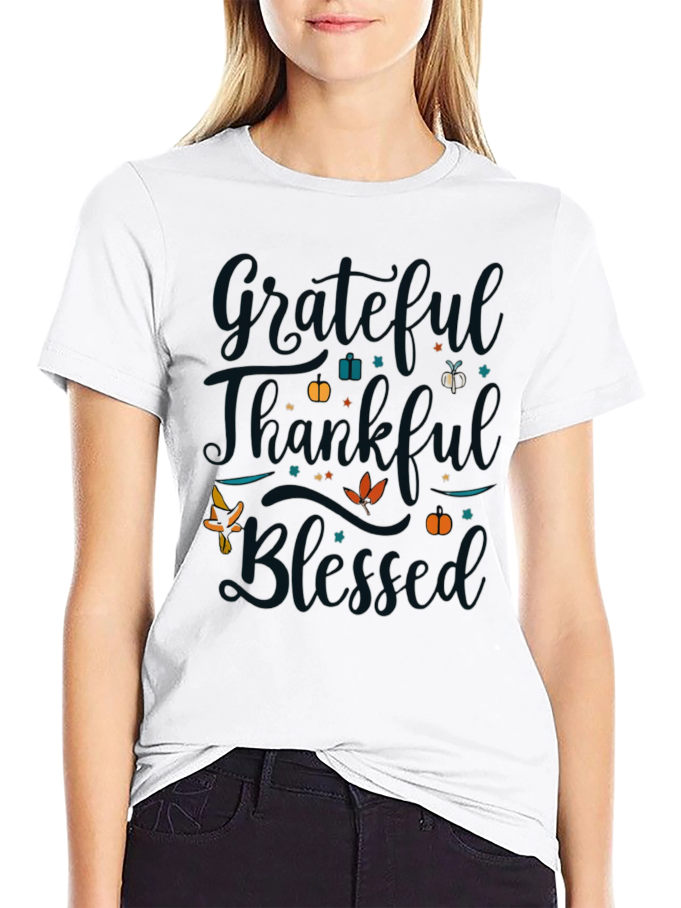 Grateful Thankful Blessed Black T-Shirt