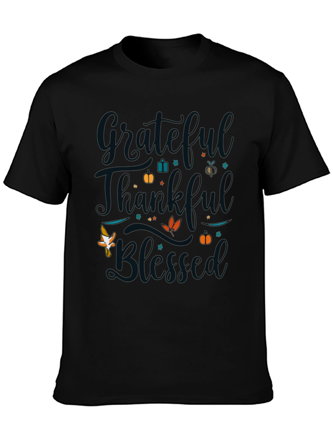 Grateful Thankful Blessed Black T-Shirt