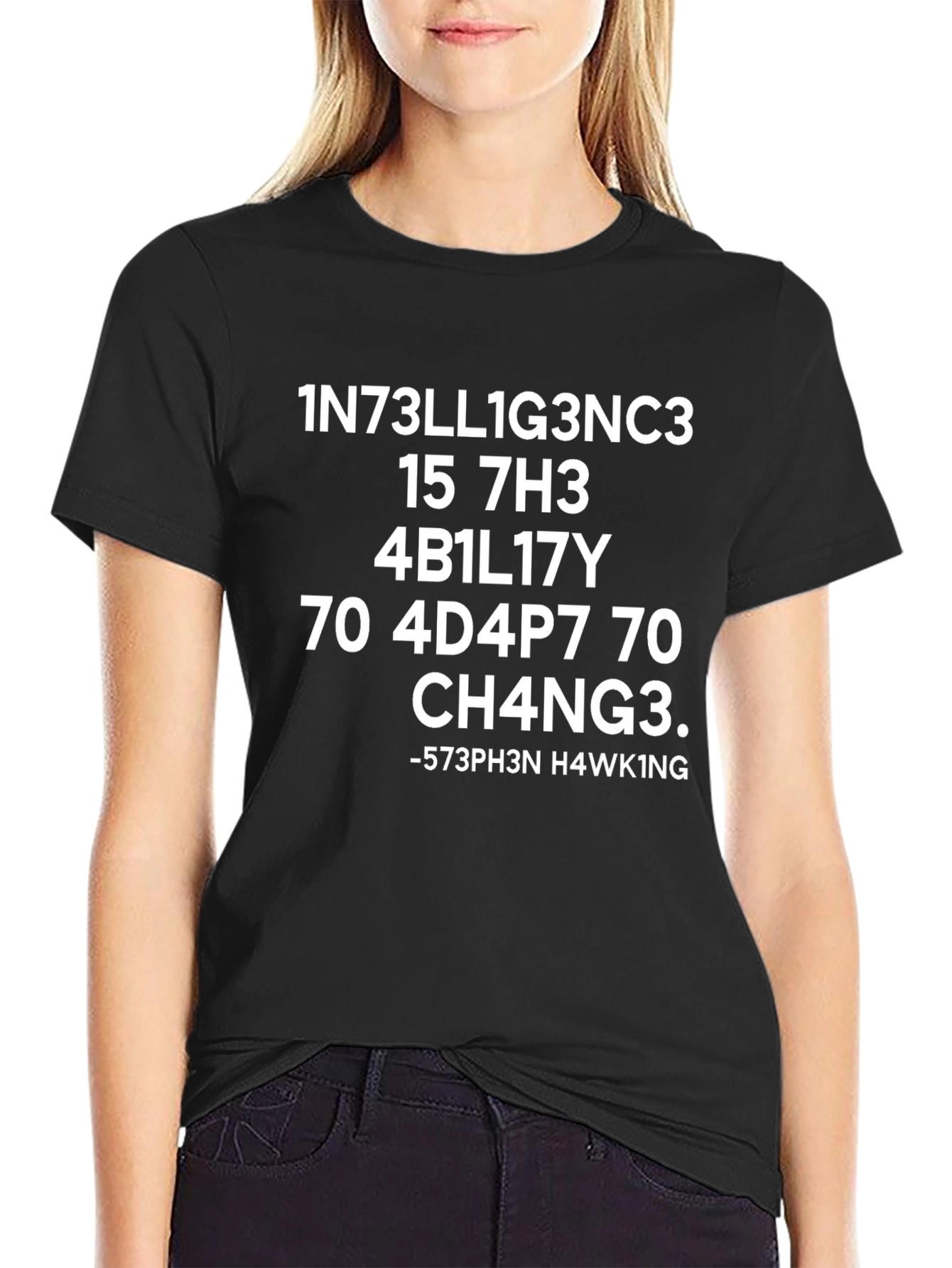 Intelligence Parody Black Graphic T-Shirt