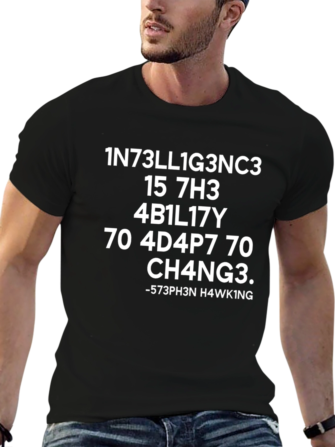 Intelligence Parody Black Graphic T-Shirt