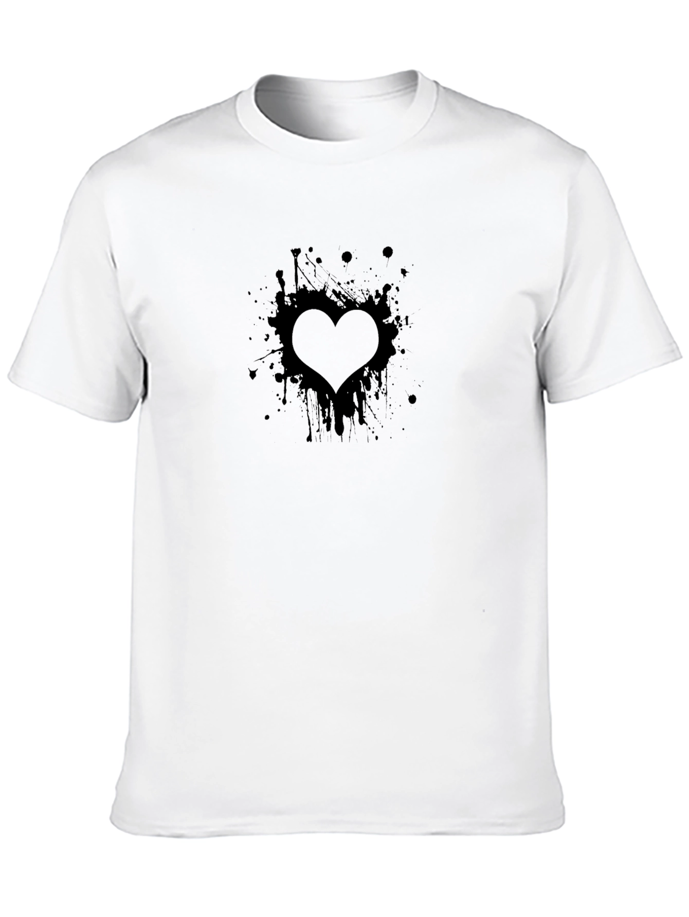 Heart Splatter Black T-Shirt - Trendy Casual Wear