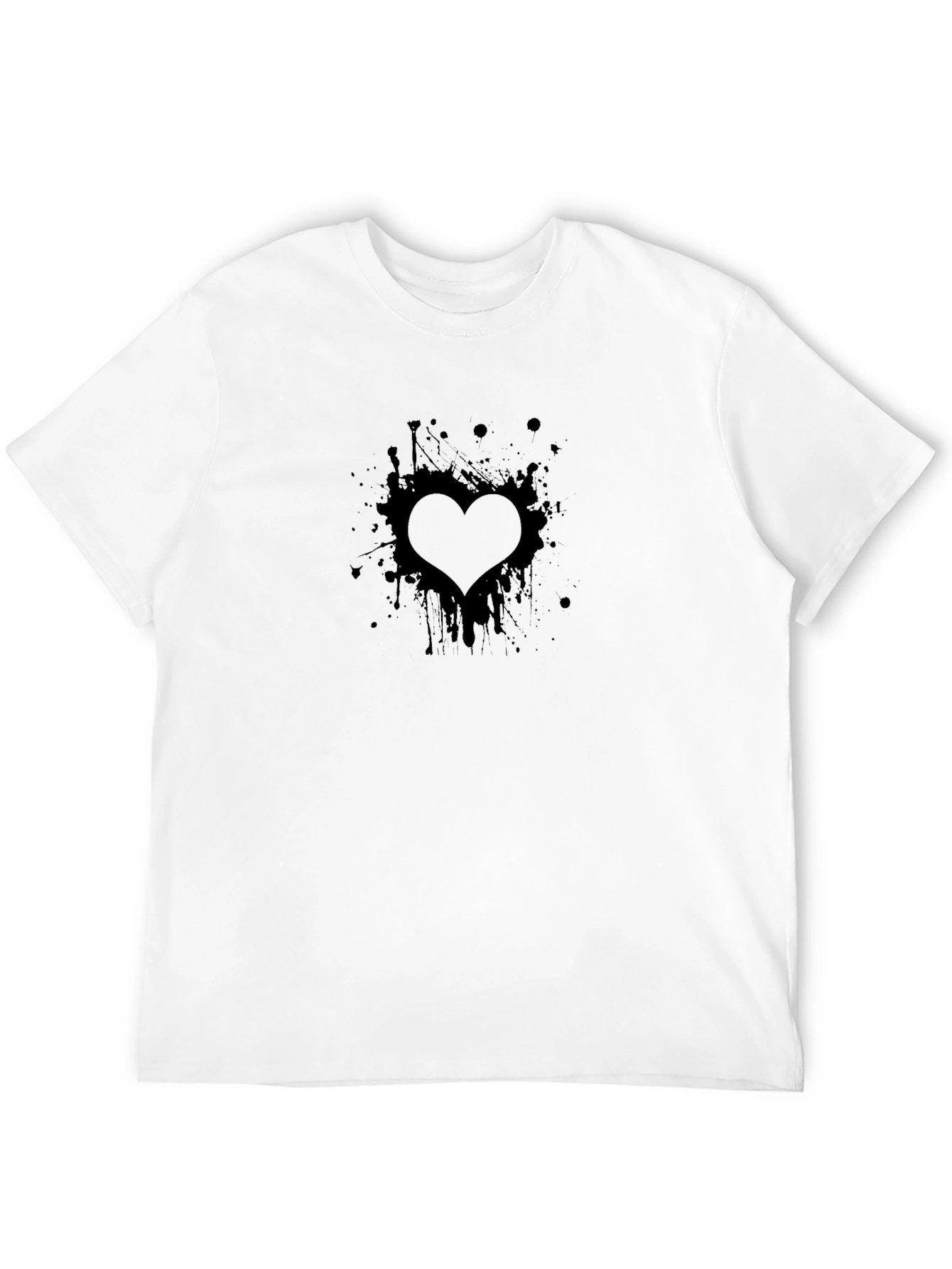 Heart Splatter Black T-Shirt - Trendy Casual Wear