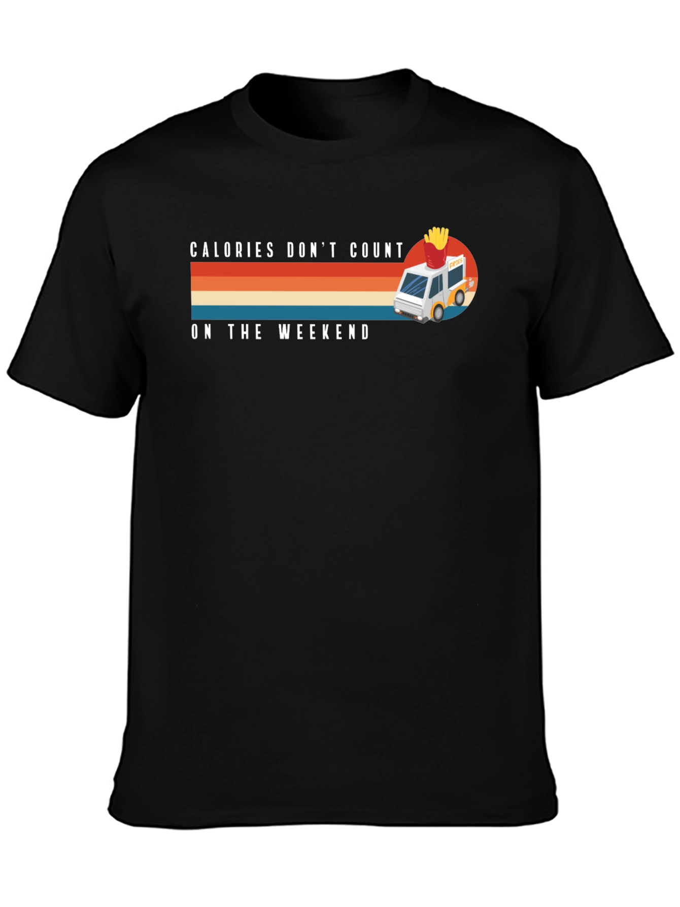 Calories Dont Count Weekend Black Graphic Tee