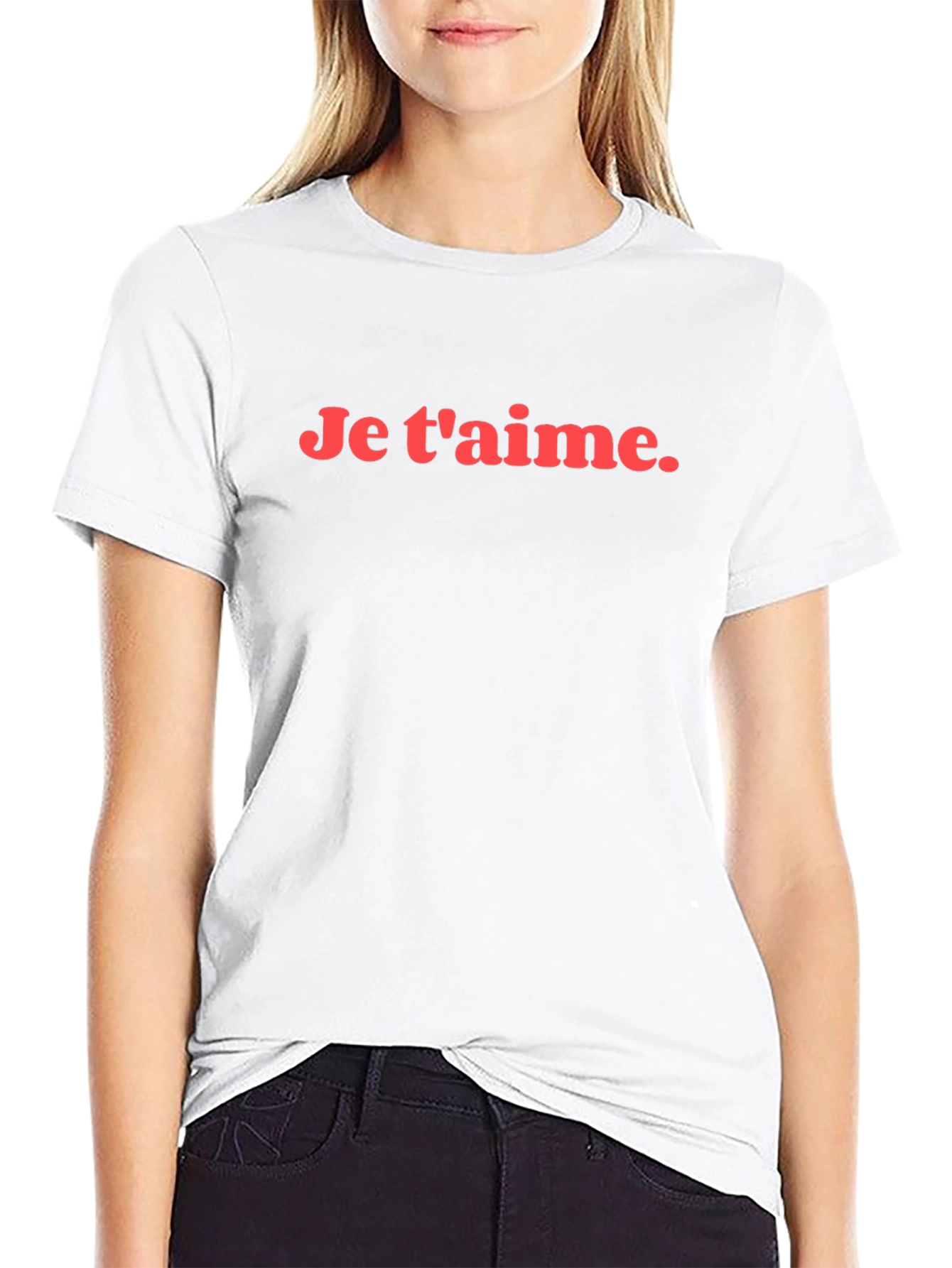Je taime Graphic Tee - Black Casual T-Shirt