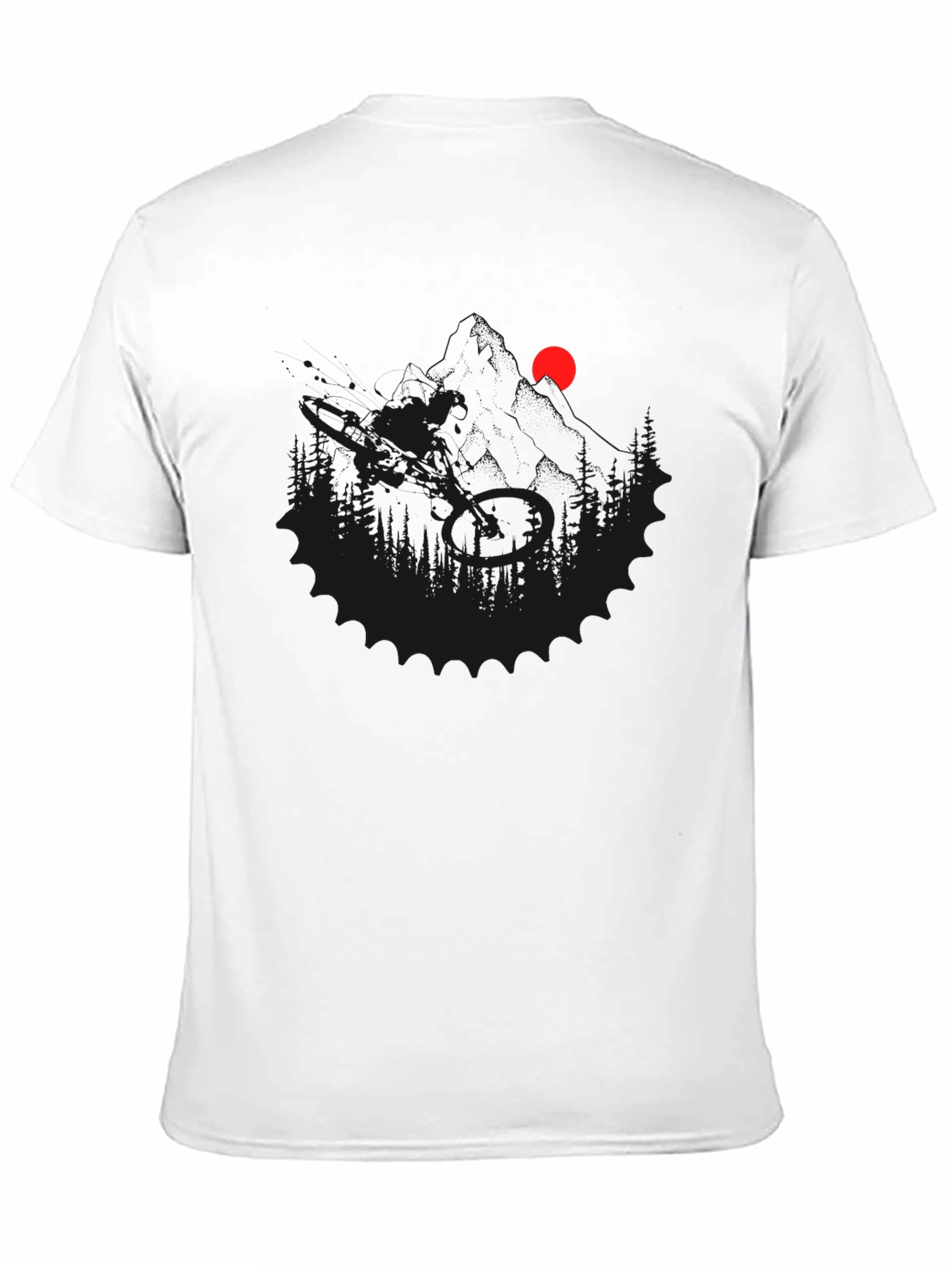 Mens Black Graphic Tee - Mountain Scene
