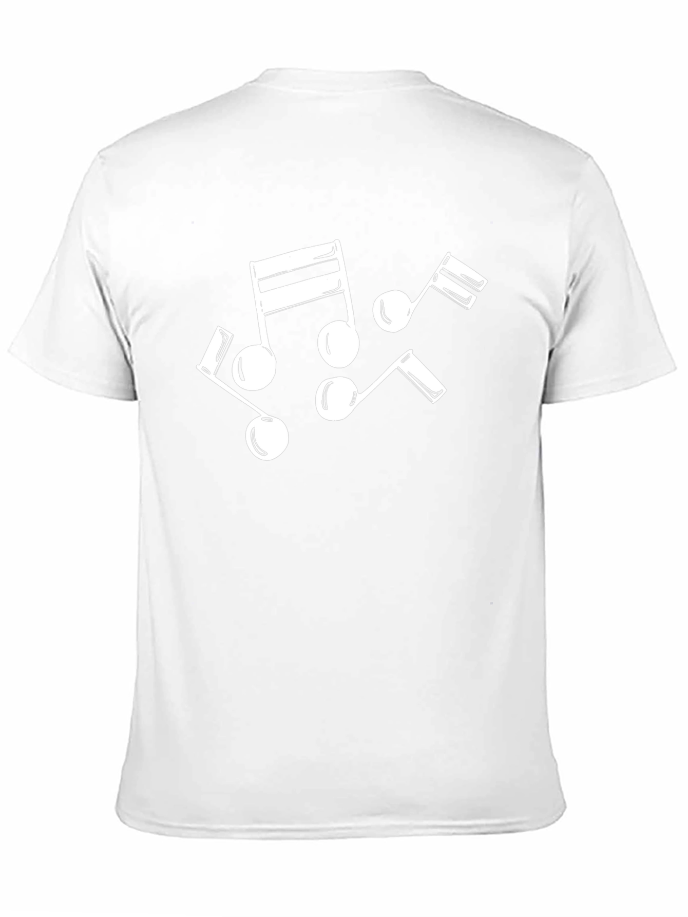 Musical Notes Graphic Tee - Black Cotton T-Shirt