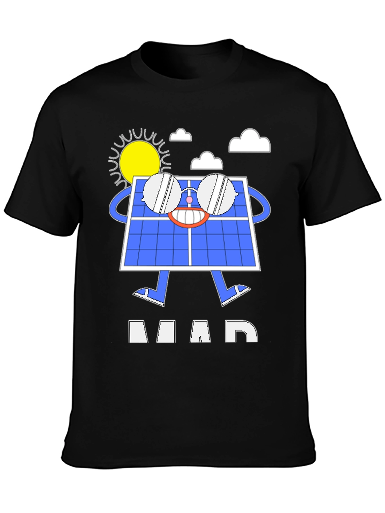 Funny Solar Panel Cartoon Graphic T-Shirt