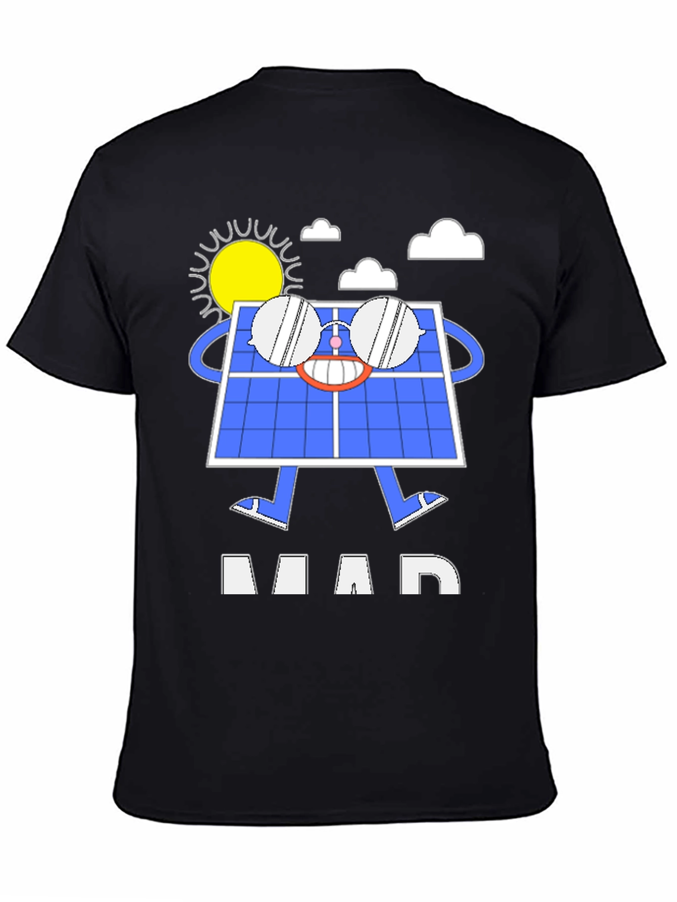 Funny Solar Panel Cartoon Graphic T-Shirt