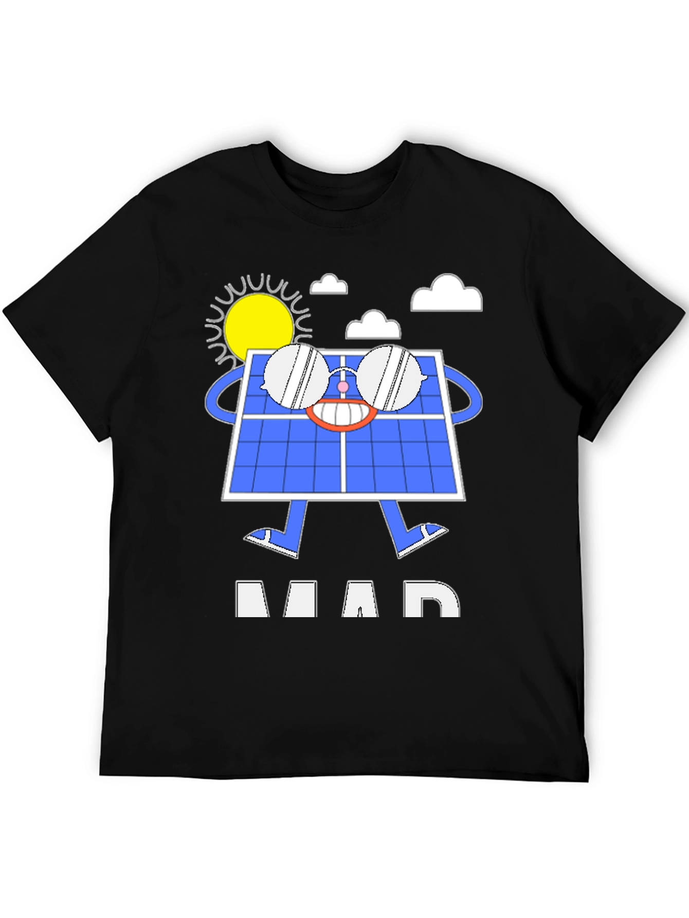 Funny Solar Panel Cartoon Graphic T-Shirt
