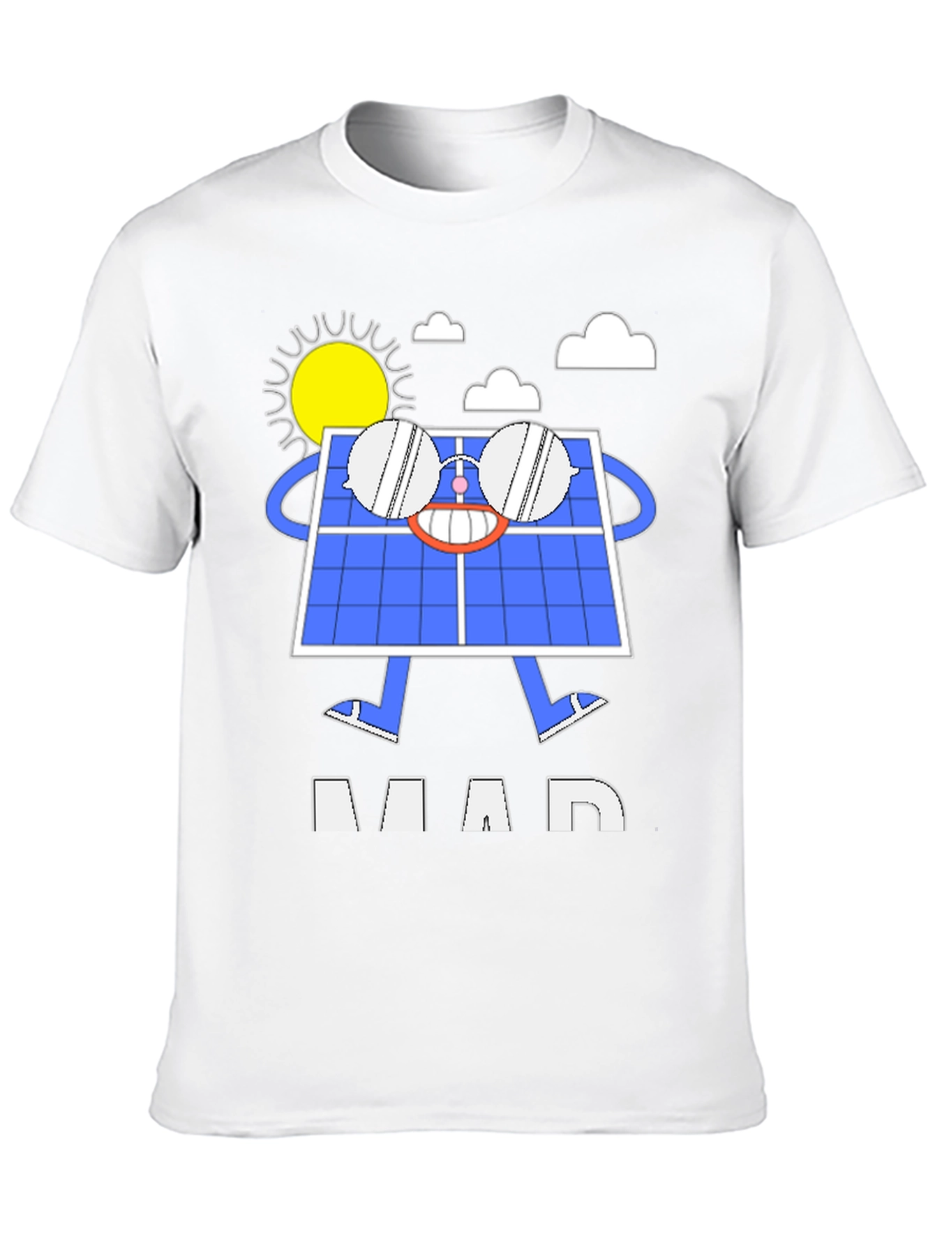 Funny Solar Panel Cartoon Graphic T-Shirt