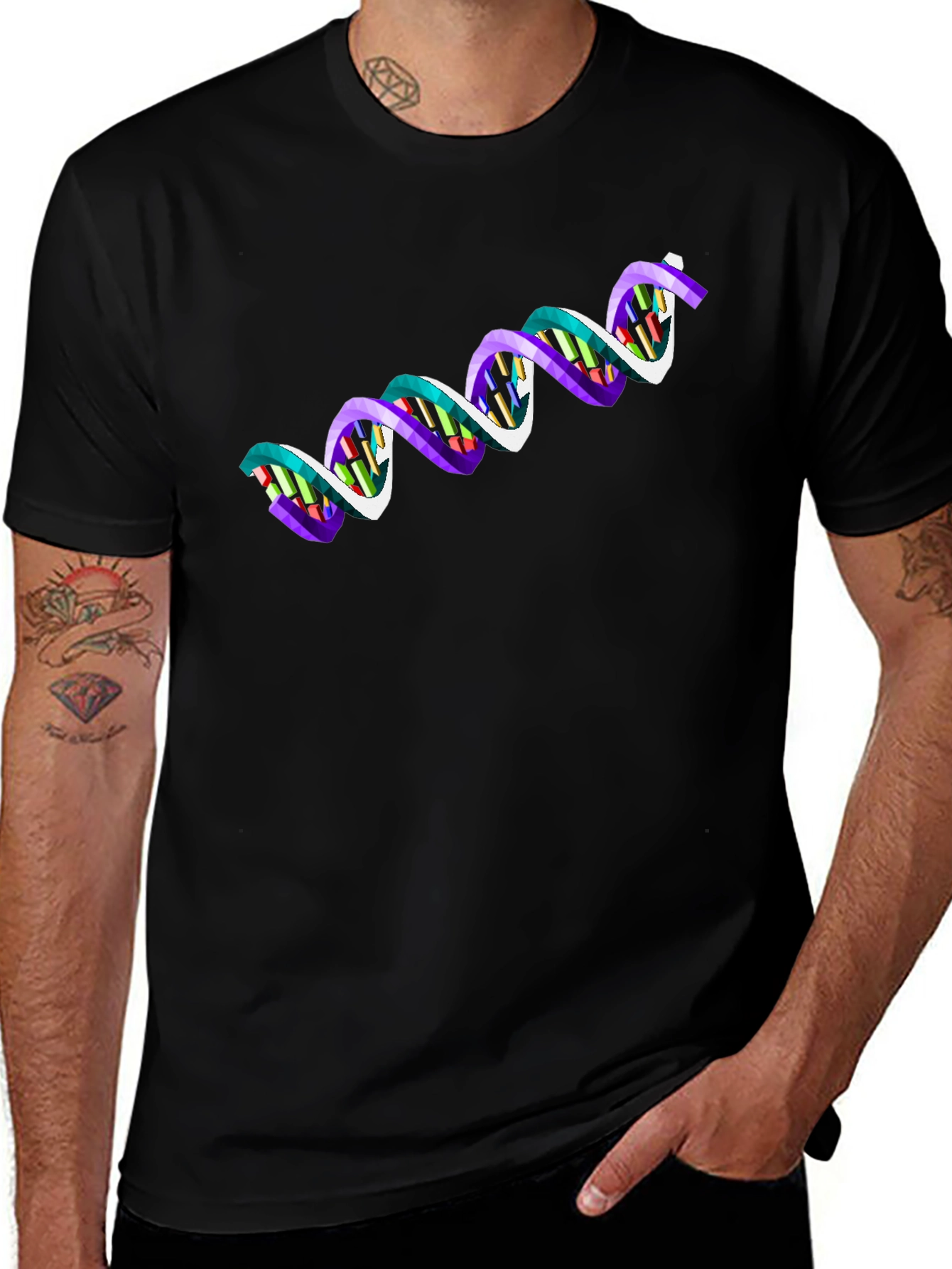 DNA Graphic Black T-Shirt - Science Inspired Fashion