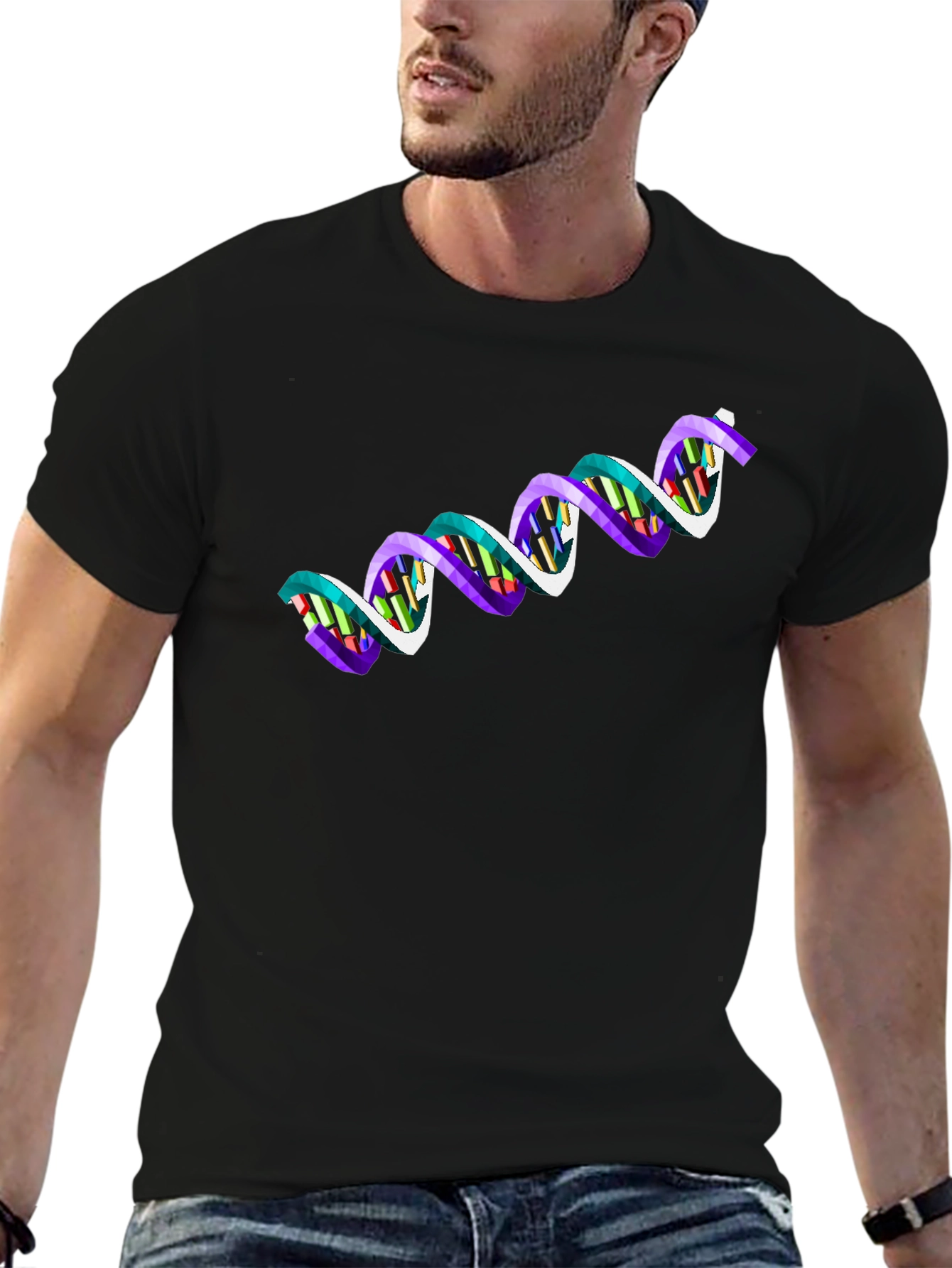 DNA Graphic Black T-Shirt - Science Inspired Fashion