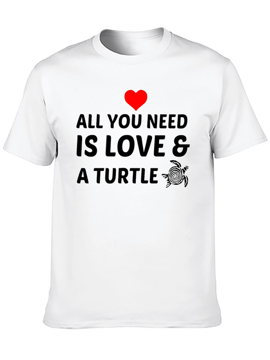 Love & Turtle Graphic Tee - Casual Black T-Shirt