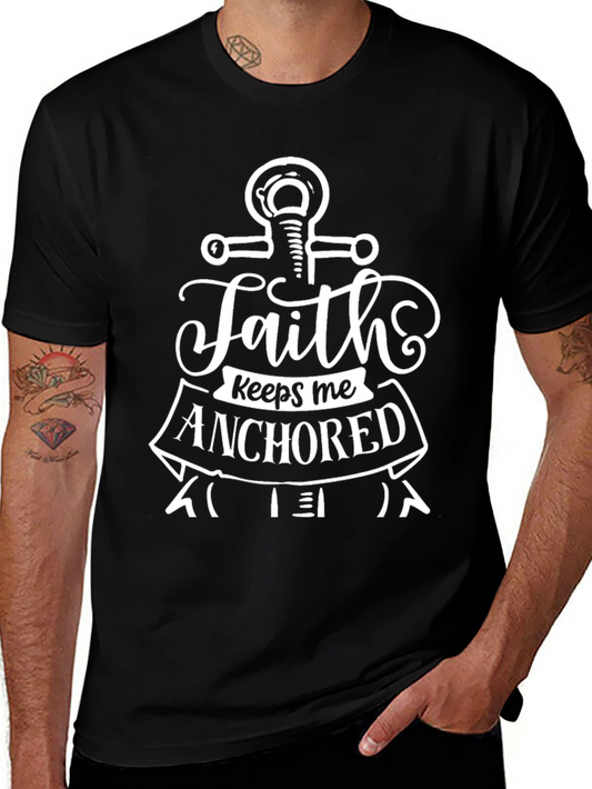 Faith Anchored Graphic T-Shirt - Black