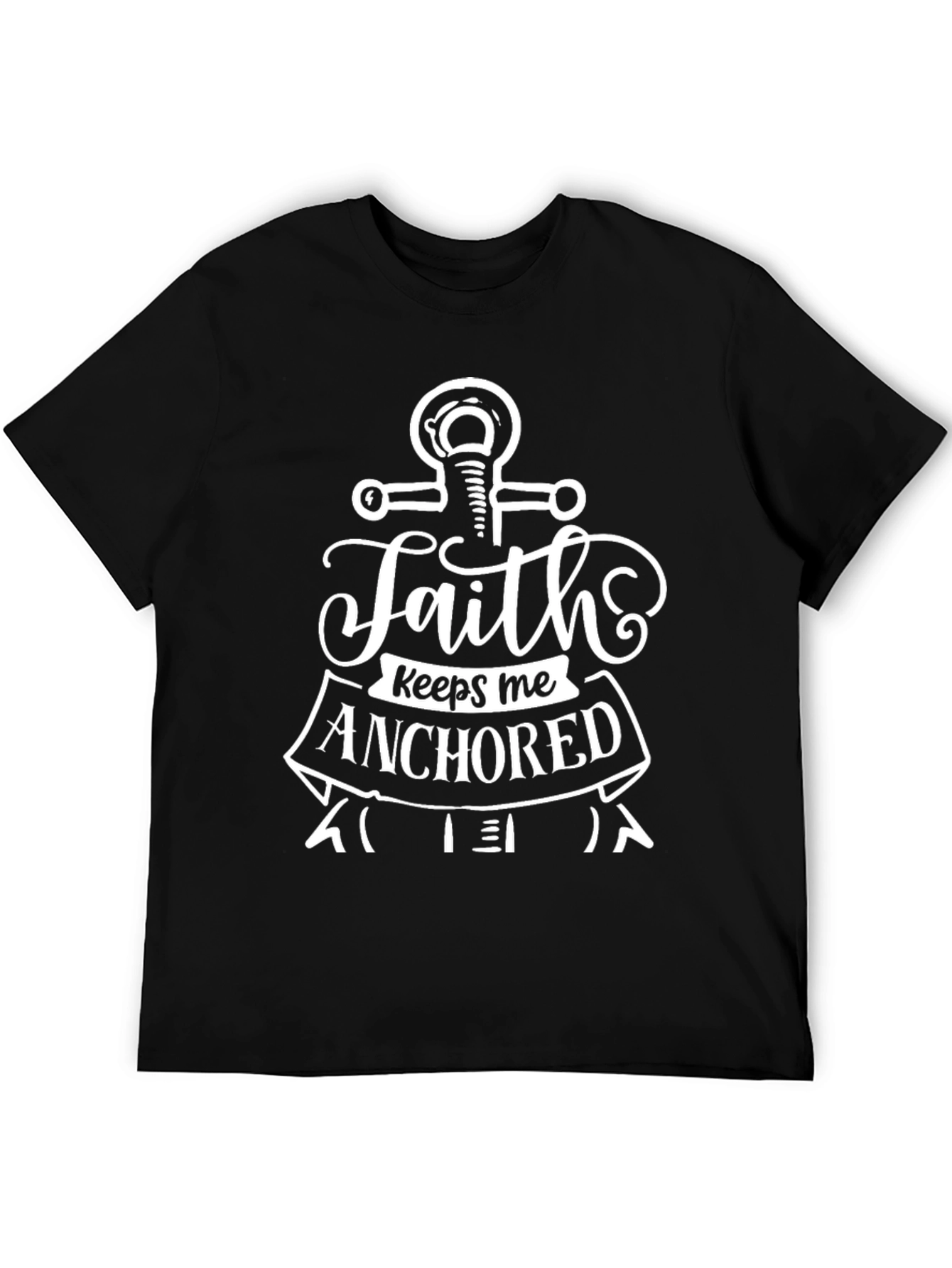 Faith Anchored Graphic T-Shirt - Black