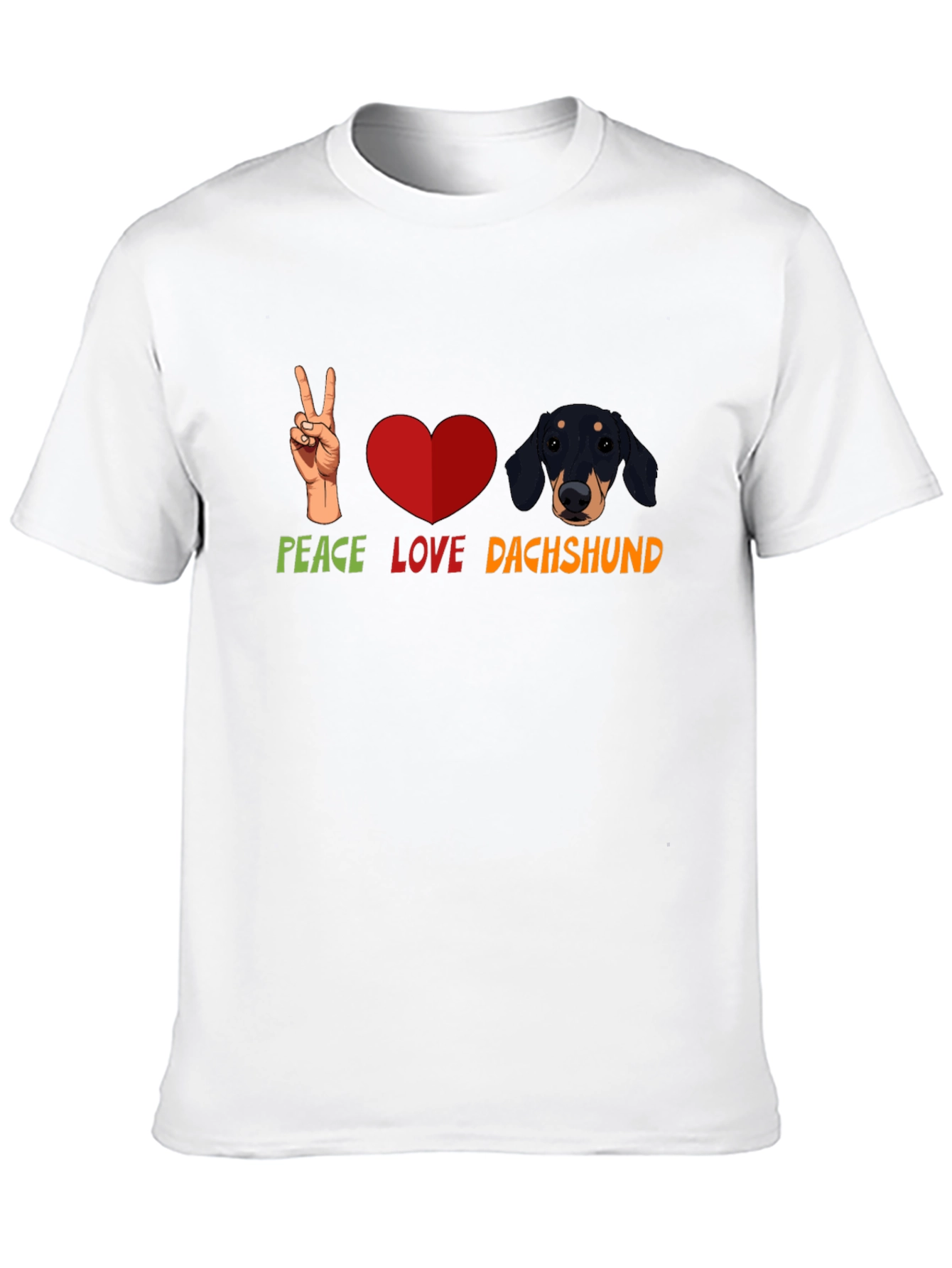 Peace Love Dachshund T-Shirt - Cute Dog Tee