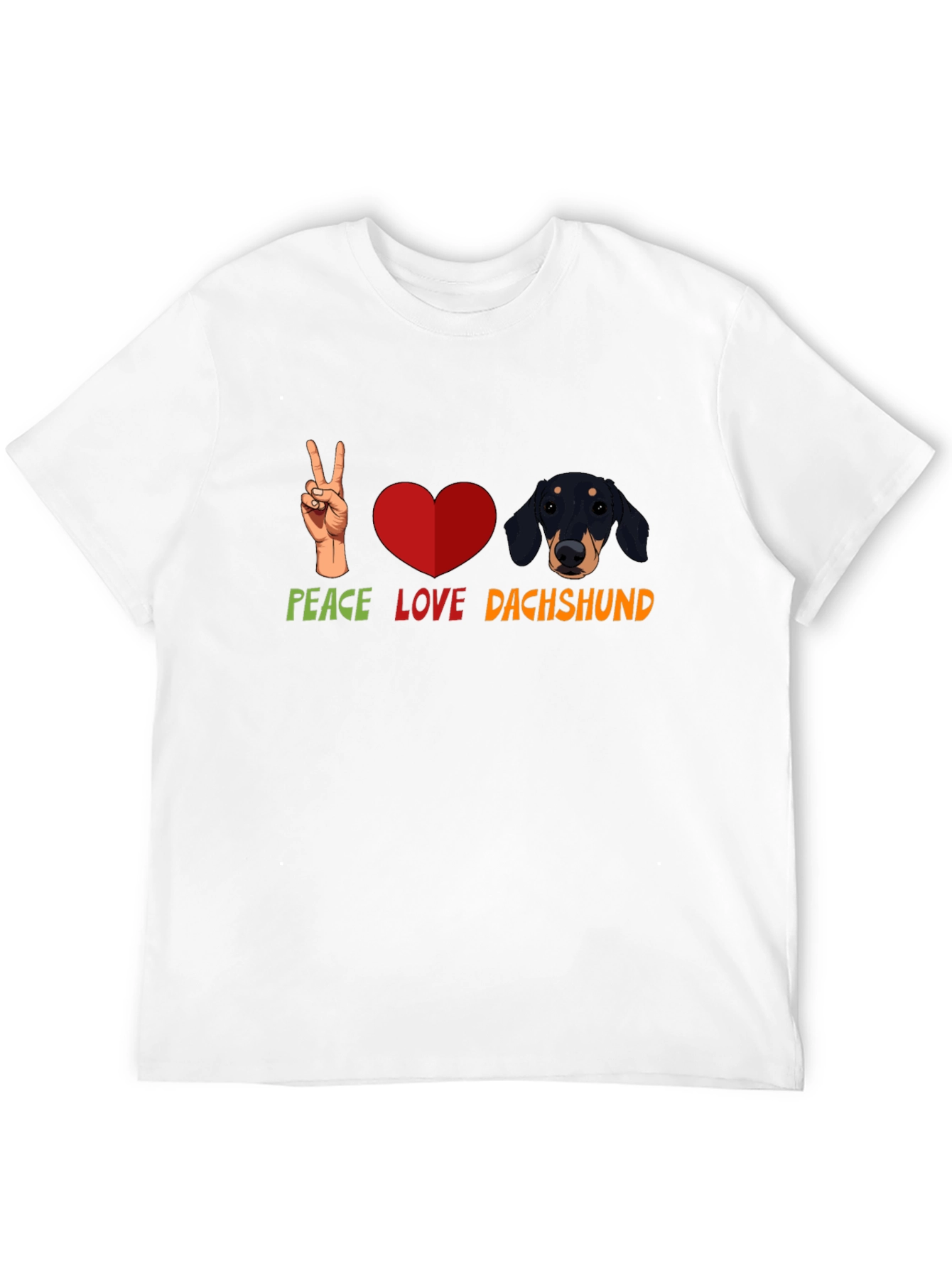 Peace Love Dachshund T-Shirt - Cute Dog Tee