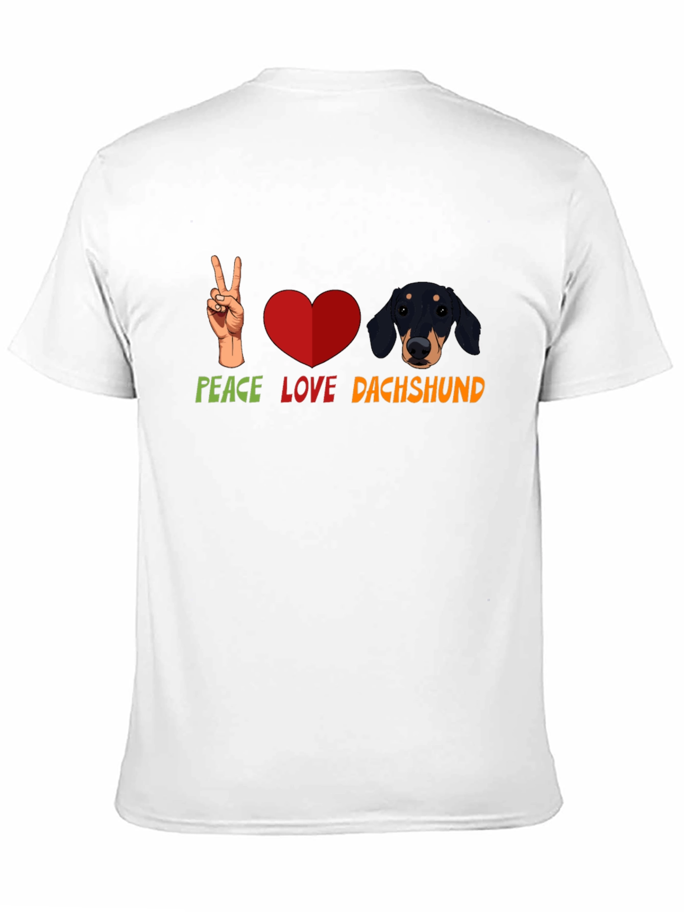 Peace Love Dachshund T-Shirt - Cute Dog Tee