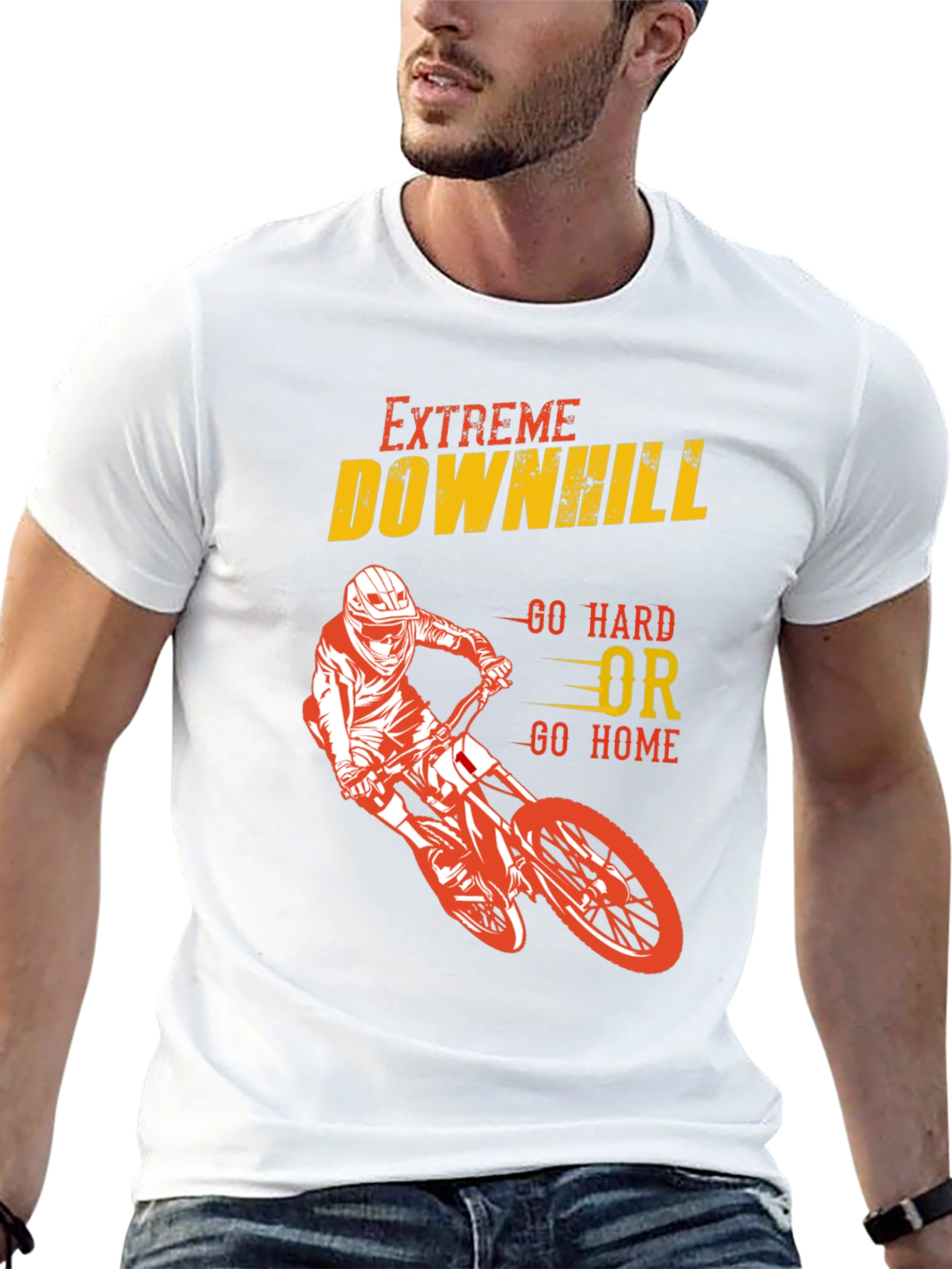 Extreme Downhill Biker Graphic T-Shirt