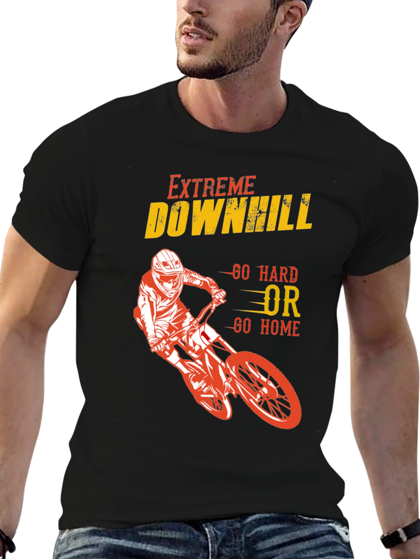 Extreme Downhill Biker Graphic T-Shirt