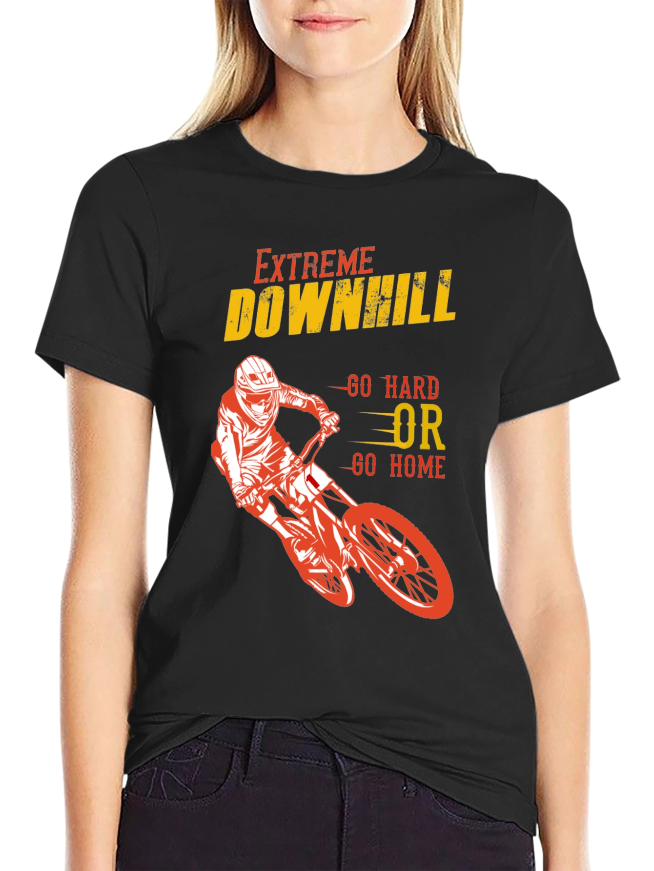 Extreme Downhill Biker Graphic T-Shirt