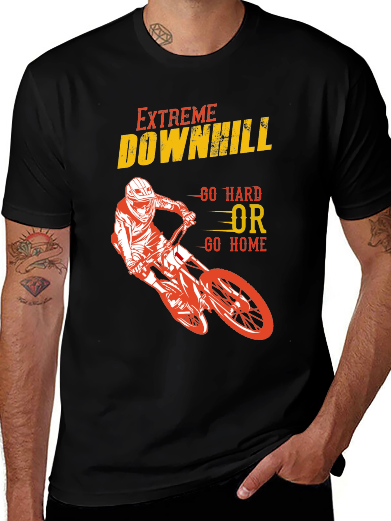 Extreme Downhill Biker Graphic T-Shirt