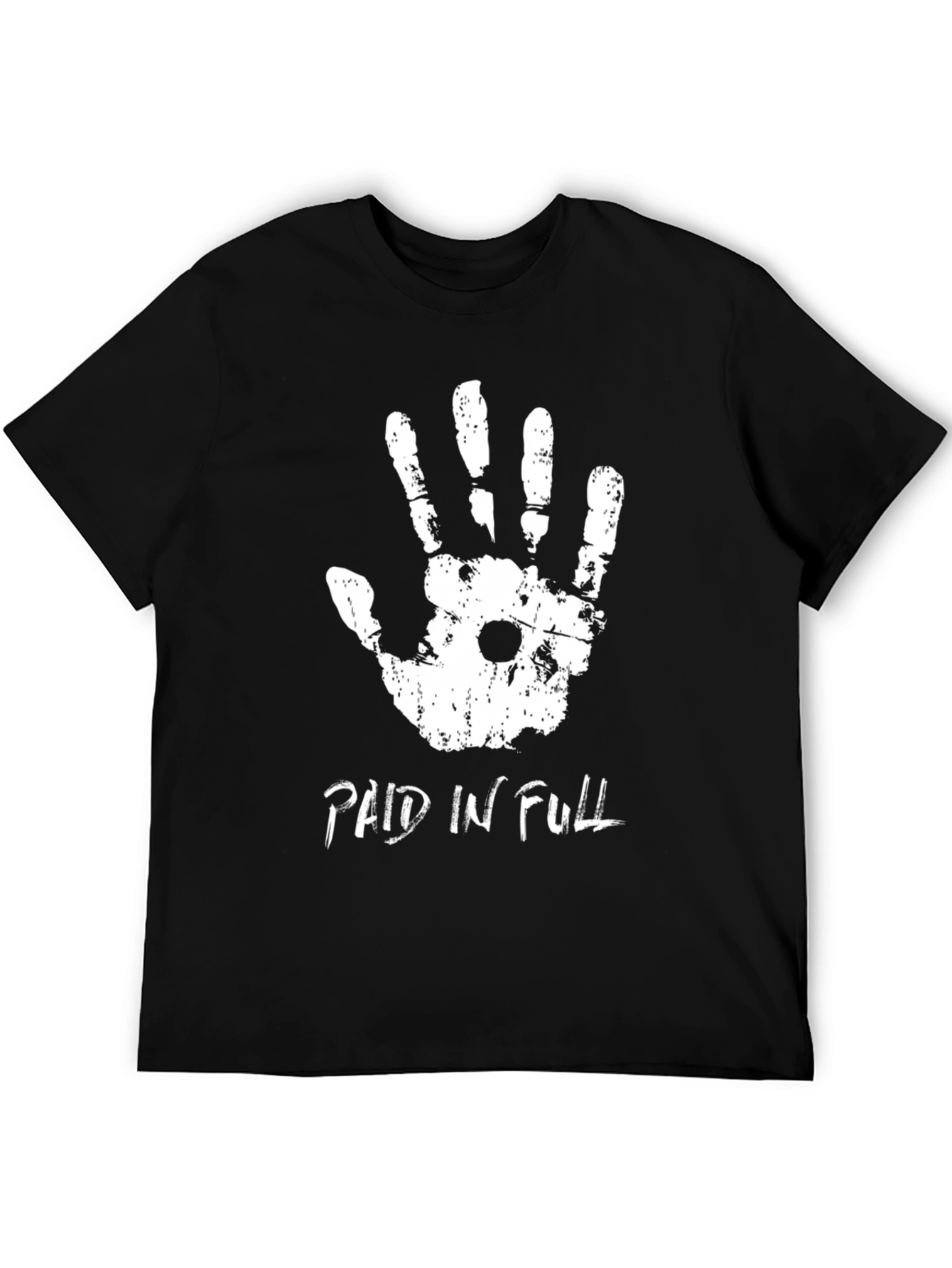 Paid In Full Handprint Graphic Black T-Shirt